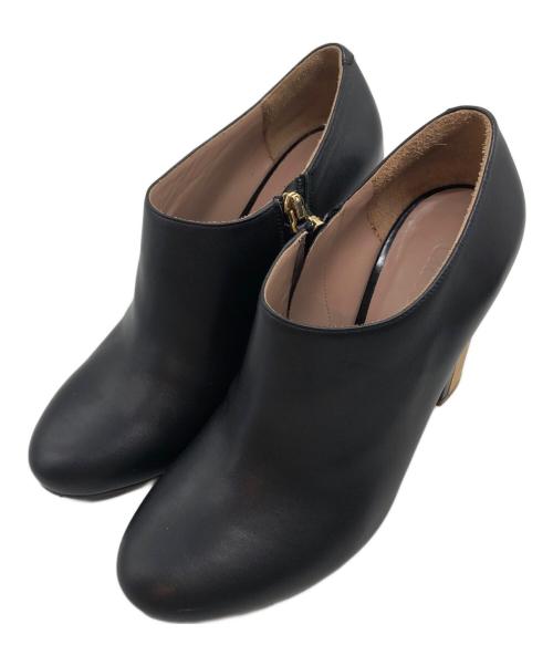 Chloe クロエ サンダル 37(23.5cm位) 黒xベージュxゴールド 【古着  