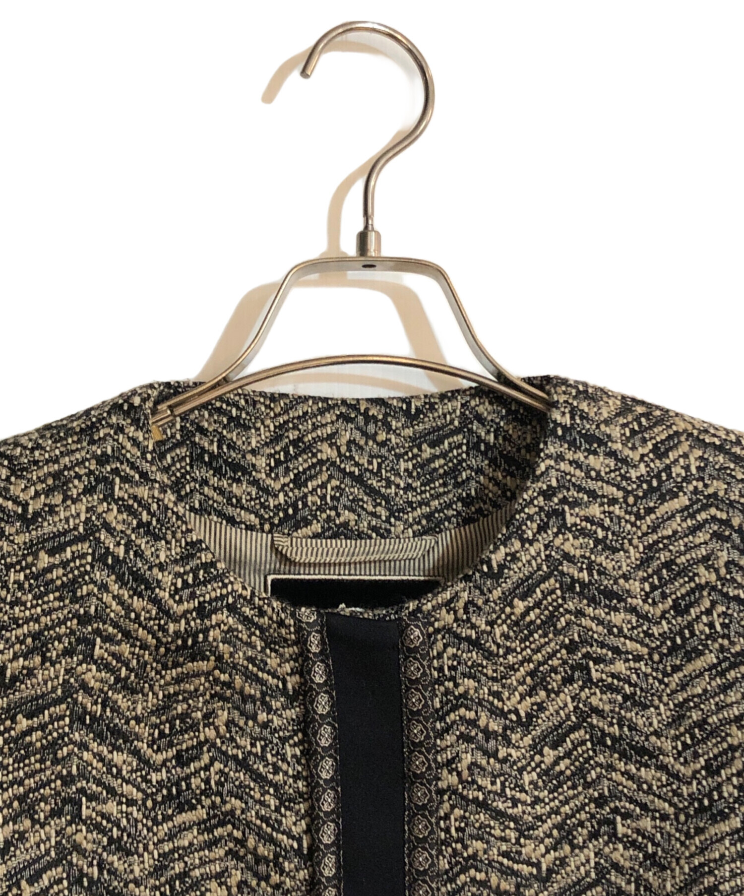 中古・古着通販】ETRO (エトロ) ノーカラーツイードジャケット