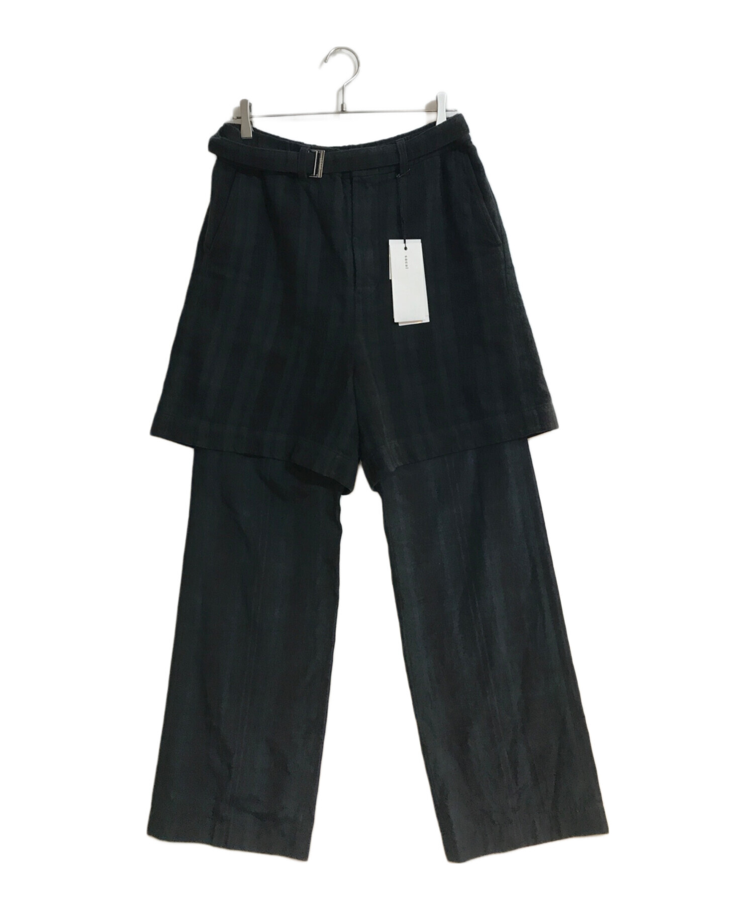 中古・古着通販】sacai (サカイ) Plaid Pants グリーン サイズ:1