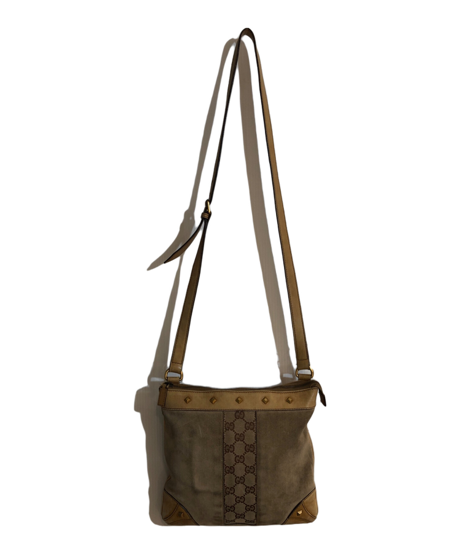 中古・古着通販】GUCCI (グッチ) GGキャンバスレザースタッズ 