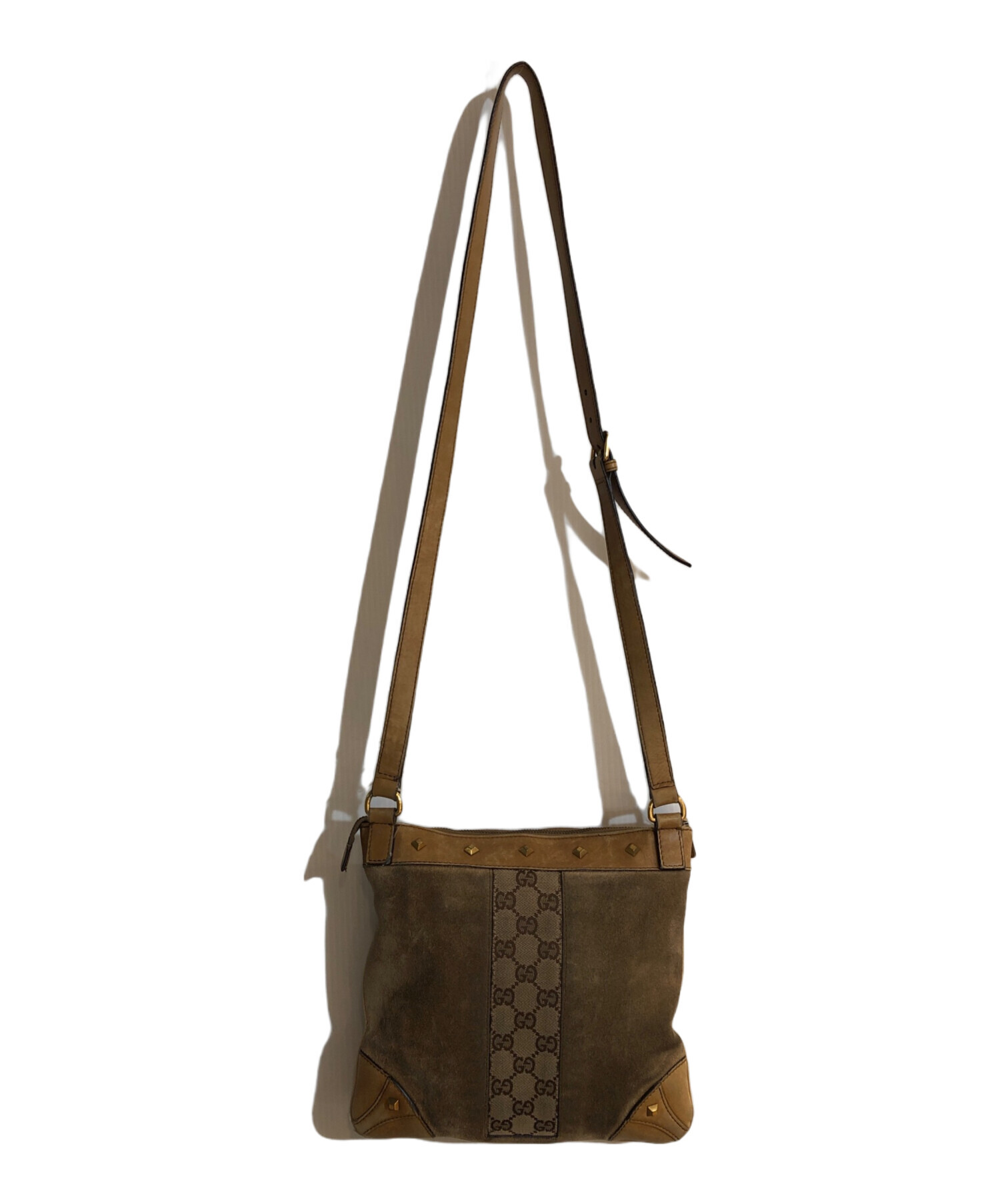 中古・古着通販】GUCCI (グッチ) GGキャンバスレザースタッズ 