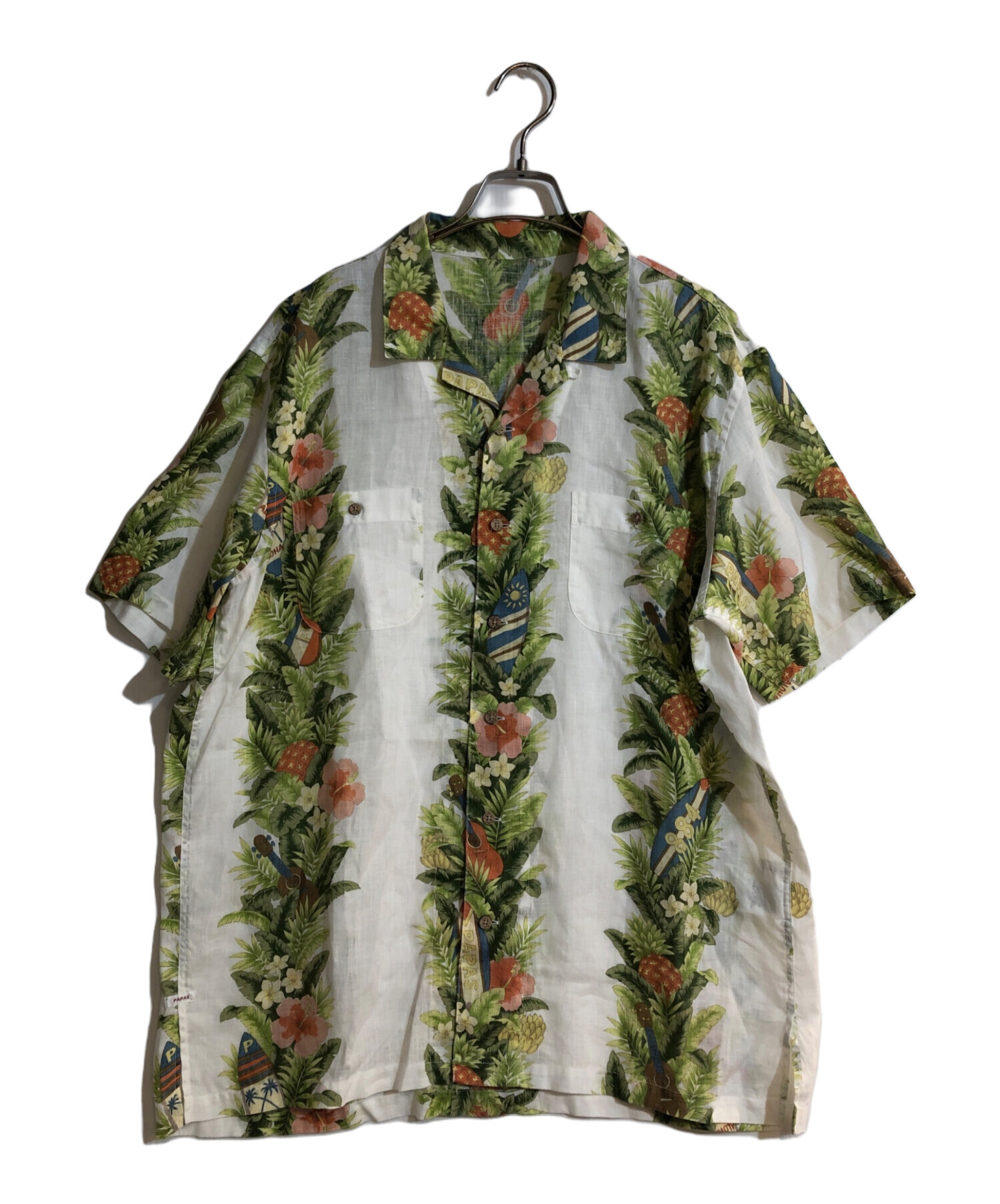 中古・古着通販】PAPAS (パパス) リネンプリントシャツ【TROPICAL