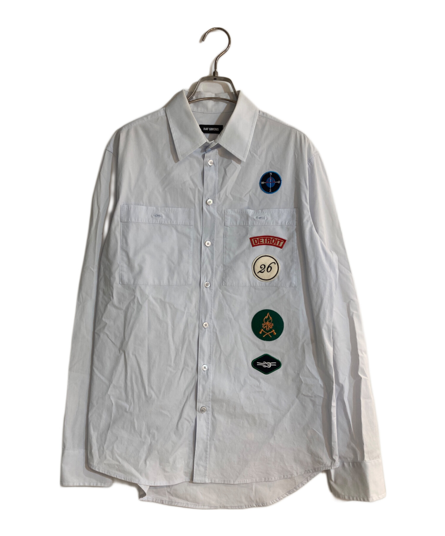 禮*認様 RAF SIMONS ラフシモンズ　グレー 長袖Tシャツ 48 中古・古着通販】RAF SIMONS (ラフシモンズ) ワッペン付きシャツ