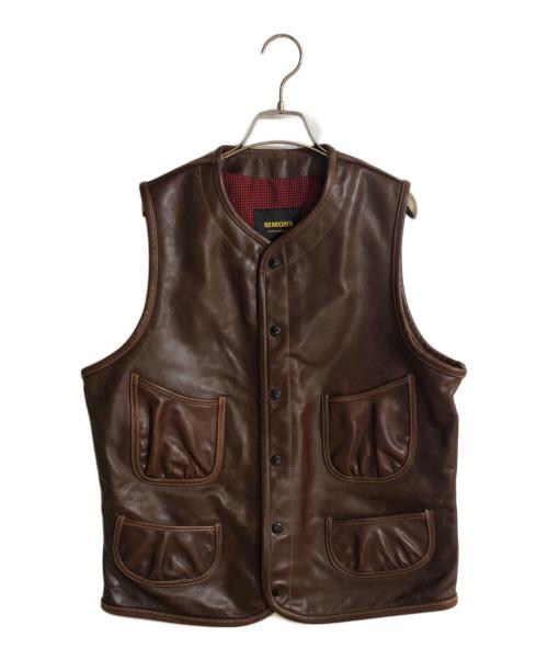 中古・古着通販】Simmons (シモンズ) ホースレザーベスト ブラウン