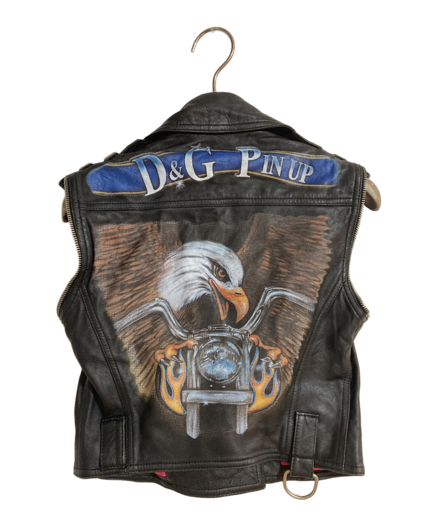 中古・古着通販】D&G (ディーアンドジー) レザーライダースベスト 