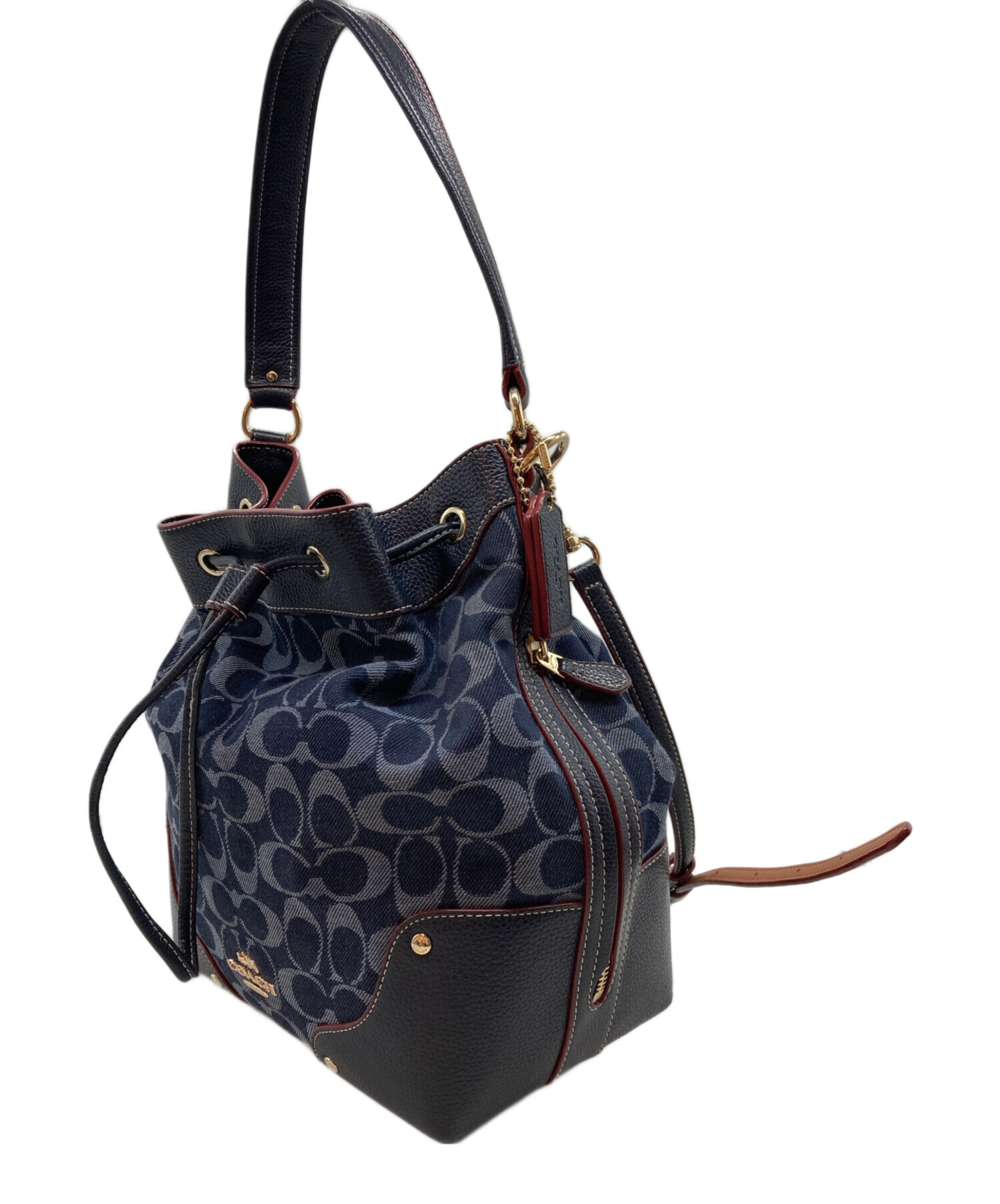 中古・古着通販】COACH (コーチ) デニムシグネチャージャガード2WAY 