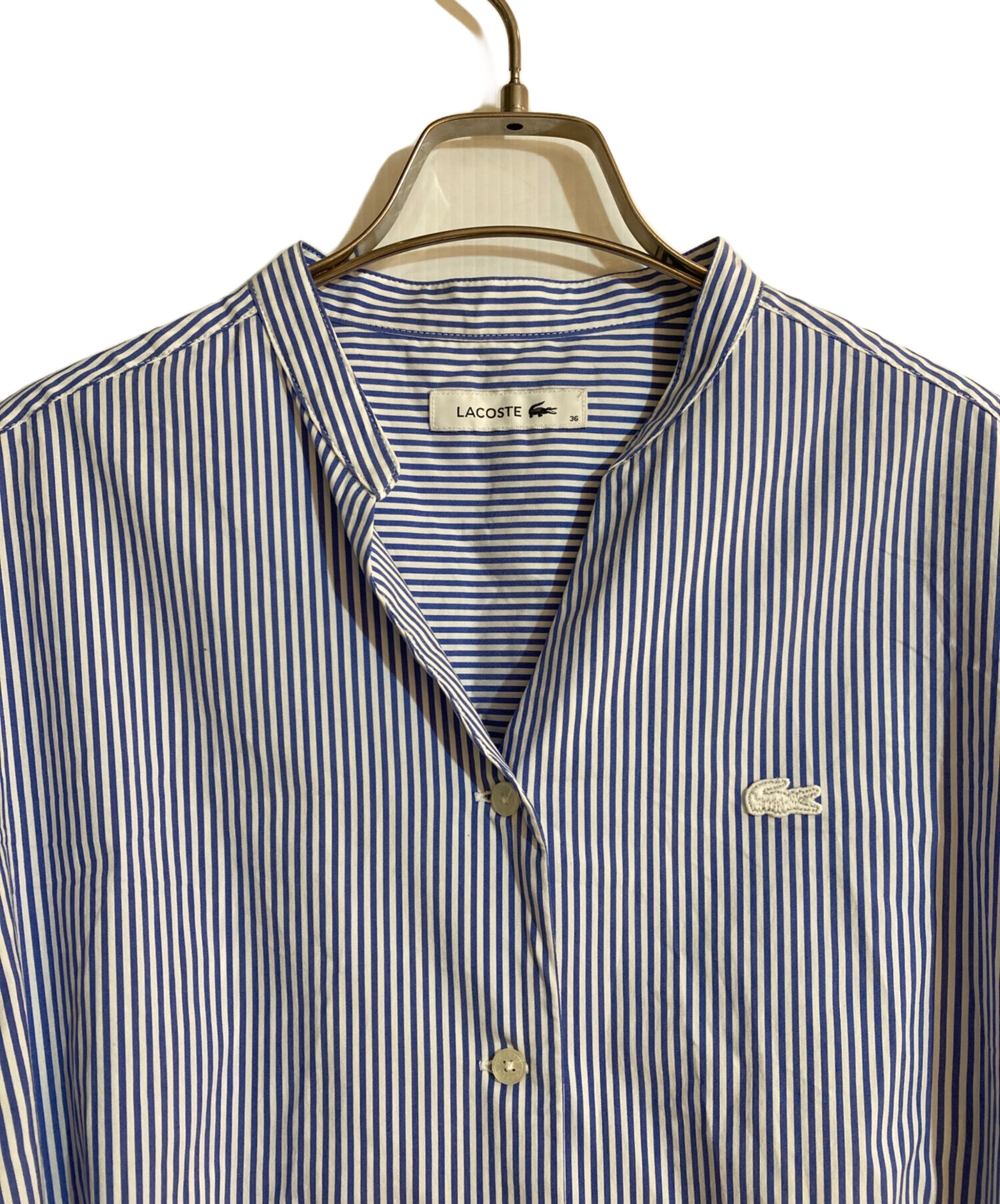 中古・古着通販】LACOSTE (ラコステ) ベルト付ストライプシャツ
