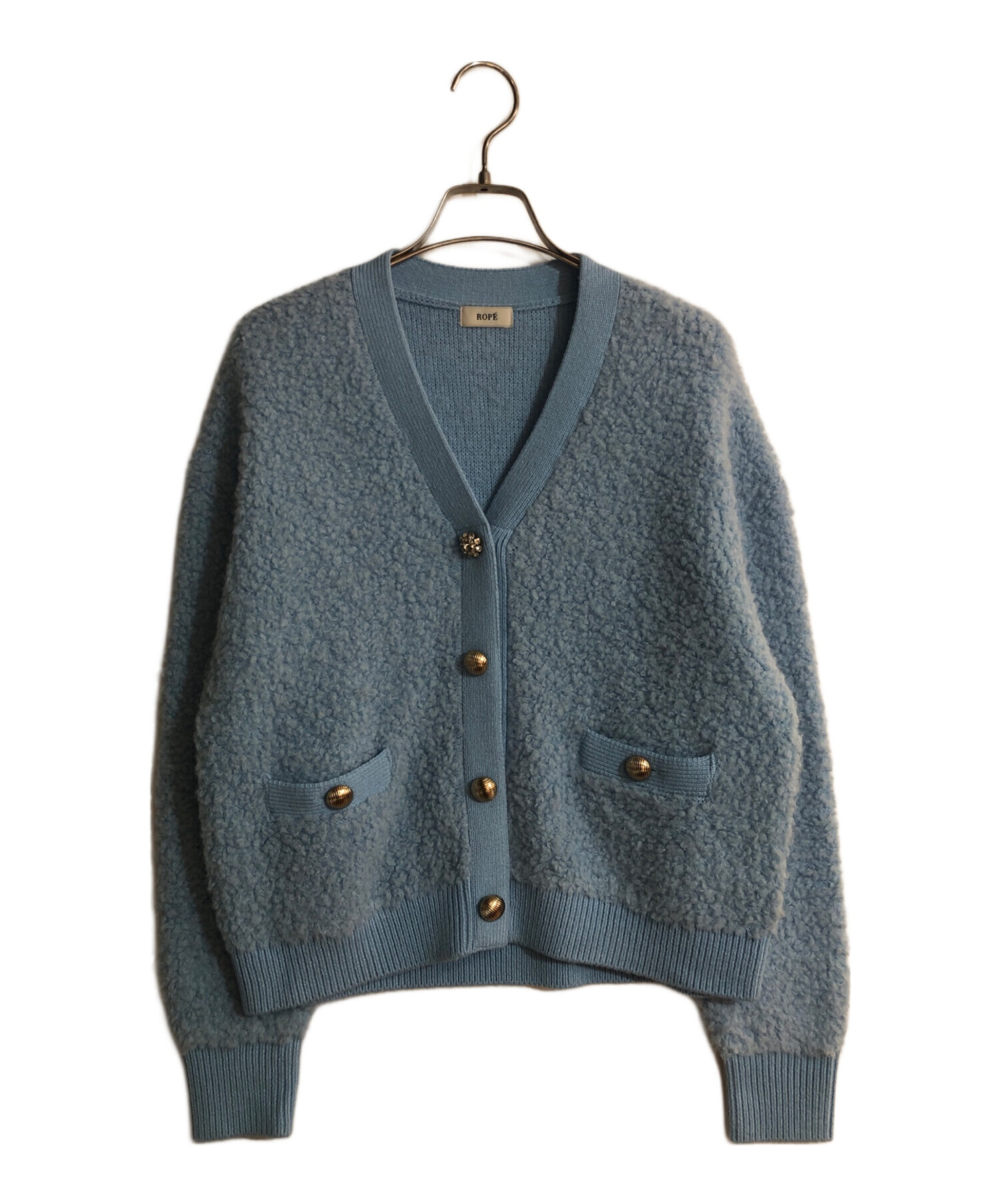 美品✨ ROPE ロペ アルパカ混 ショート丈 Vネック ニット カーディガン ADAM ET ROPE'（アダムエロペ） カーディガン アルパカニット