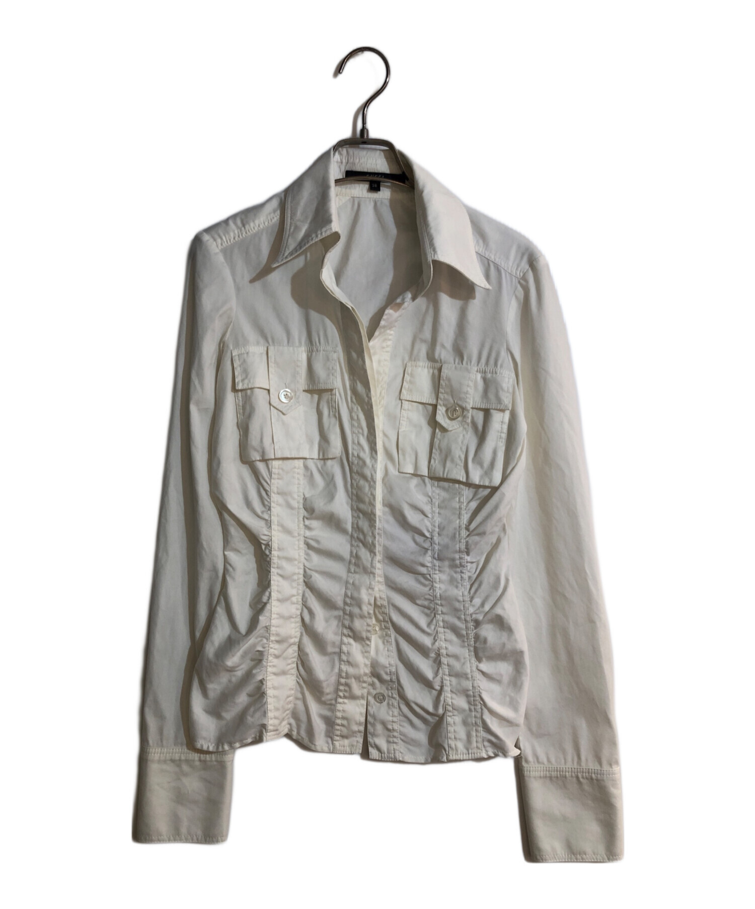 中古・古着通販】GUCCI (グッチ) コットンシャツブラウス ベージュ 