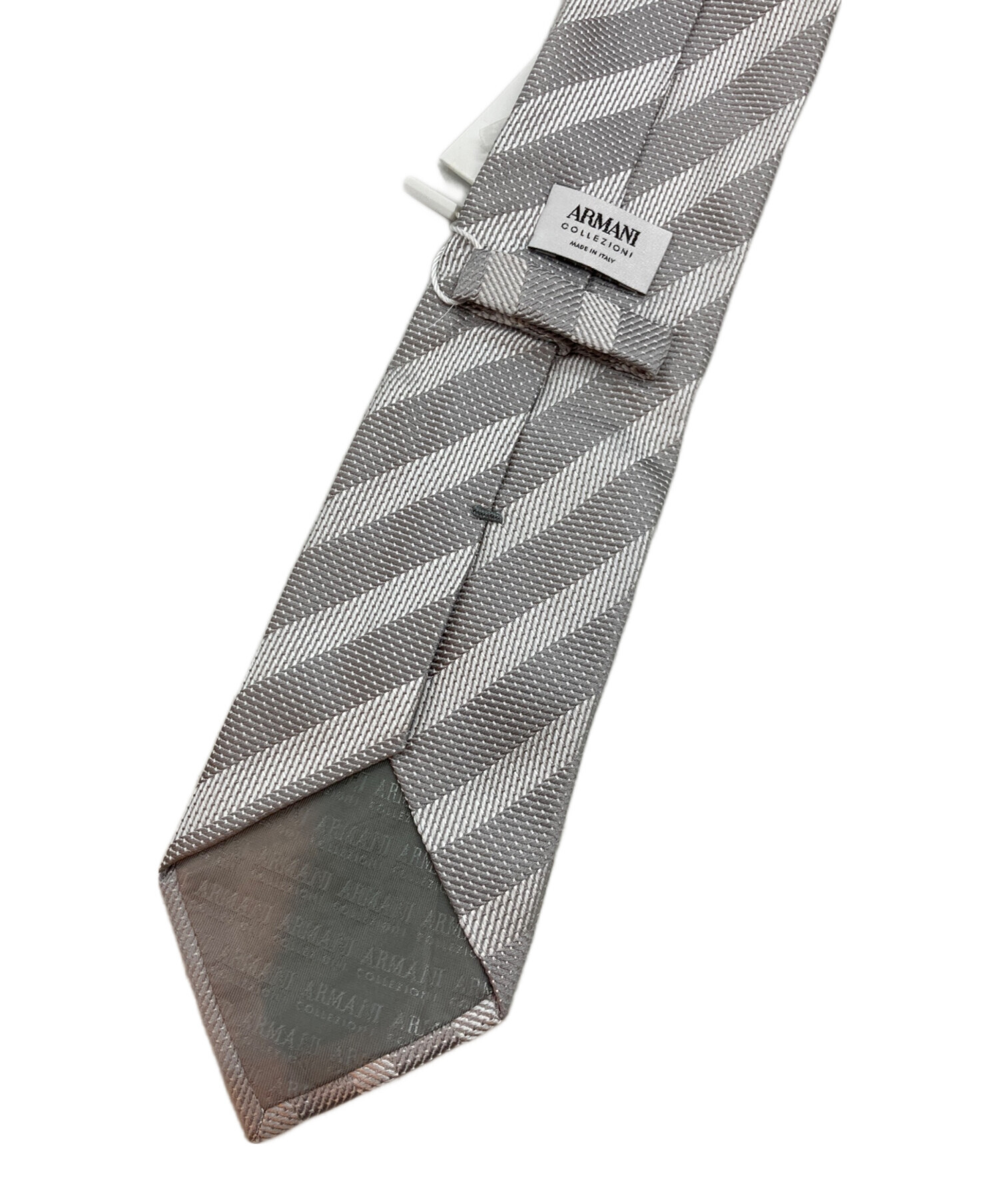 ARMANI COLLEZIONI アルマーニ シルバー 無地 ネクタイ タグ付 中古・古着通販】ARMANI COLLEZIONI (アルマーニ コレツィオーニ