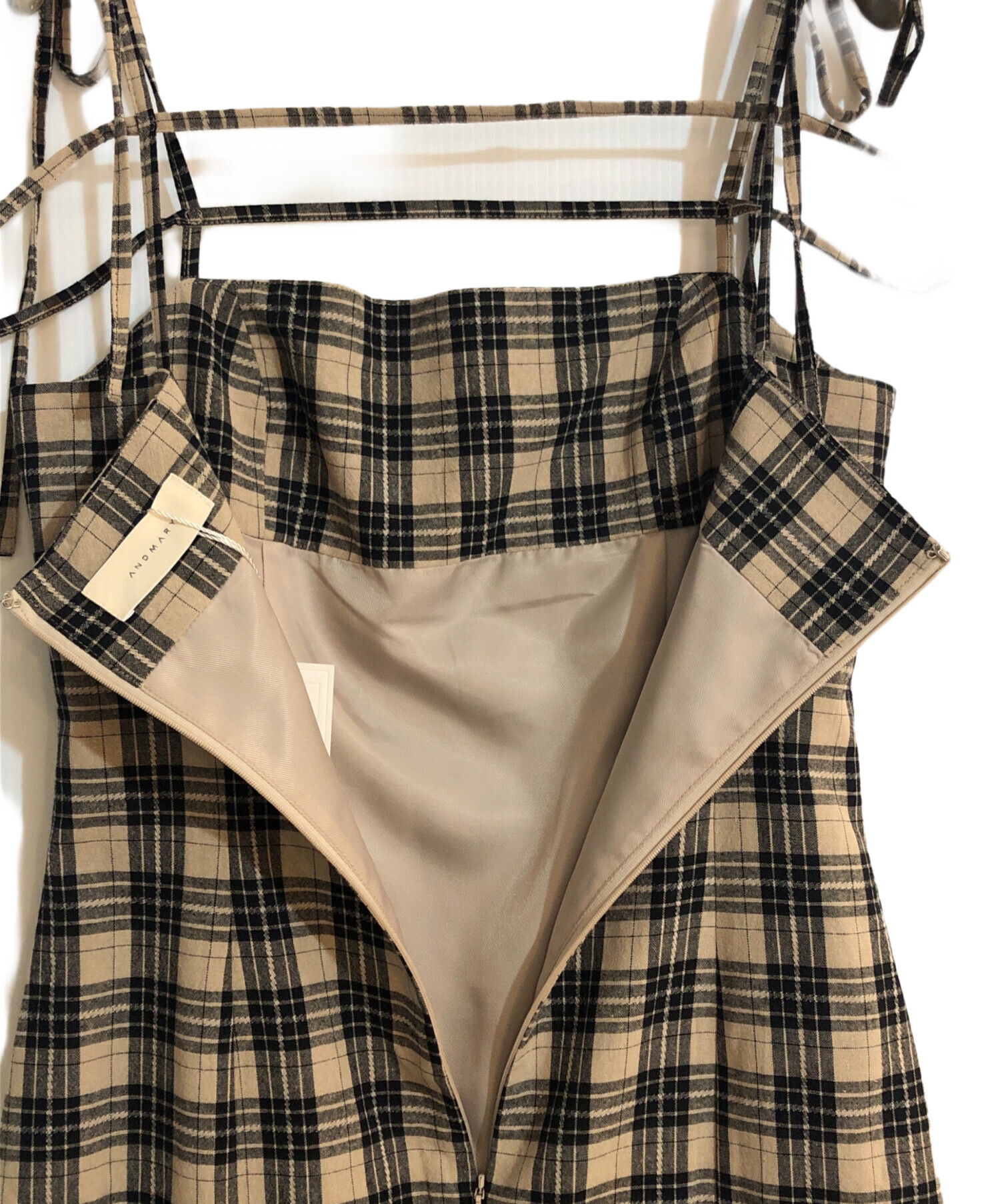 andmary Cecilycheck longdressアンドマリー andmary cecily check long dress