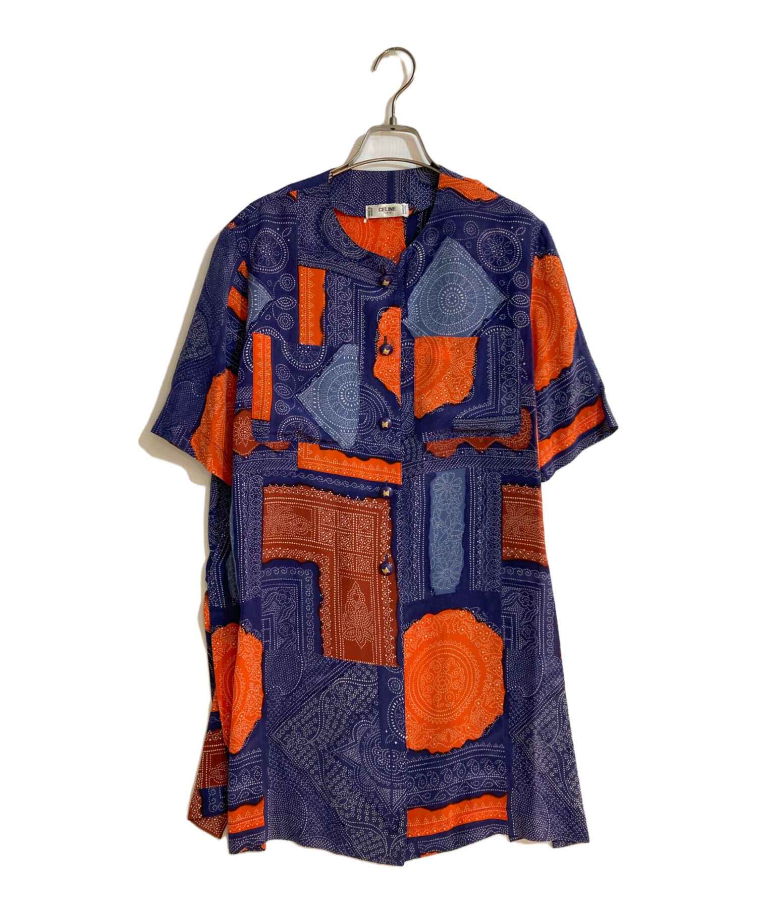 中古・古着通販】CELINE (セリーヌ) トリオンフボタンペイズリー柄半袖  