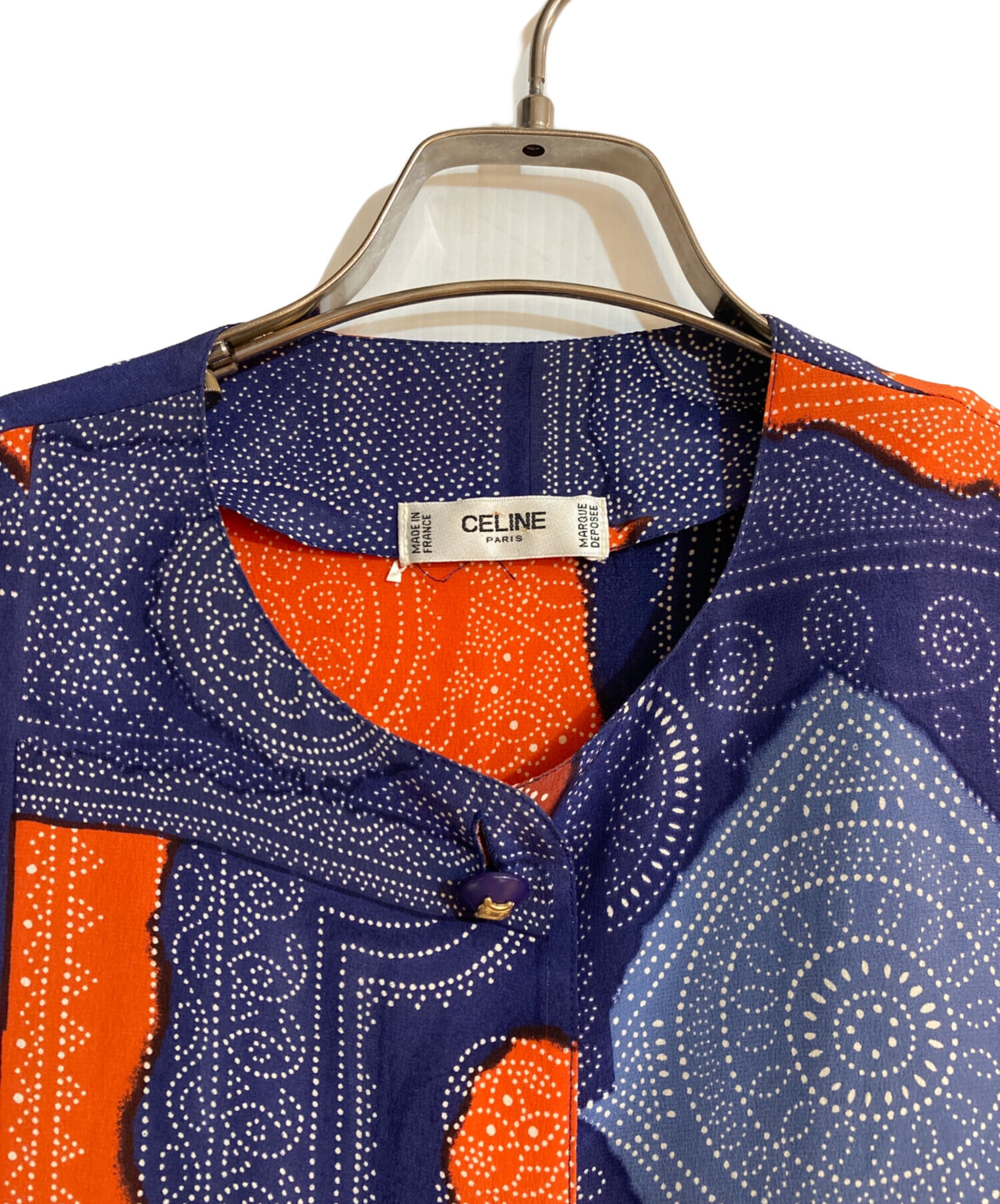 中古・古着通販】CELINE (セリーヌ) トリオンフボタンペイズリー柄半袖  