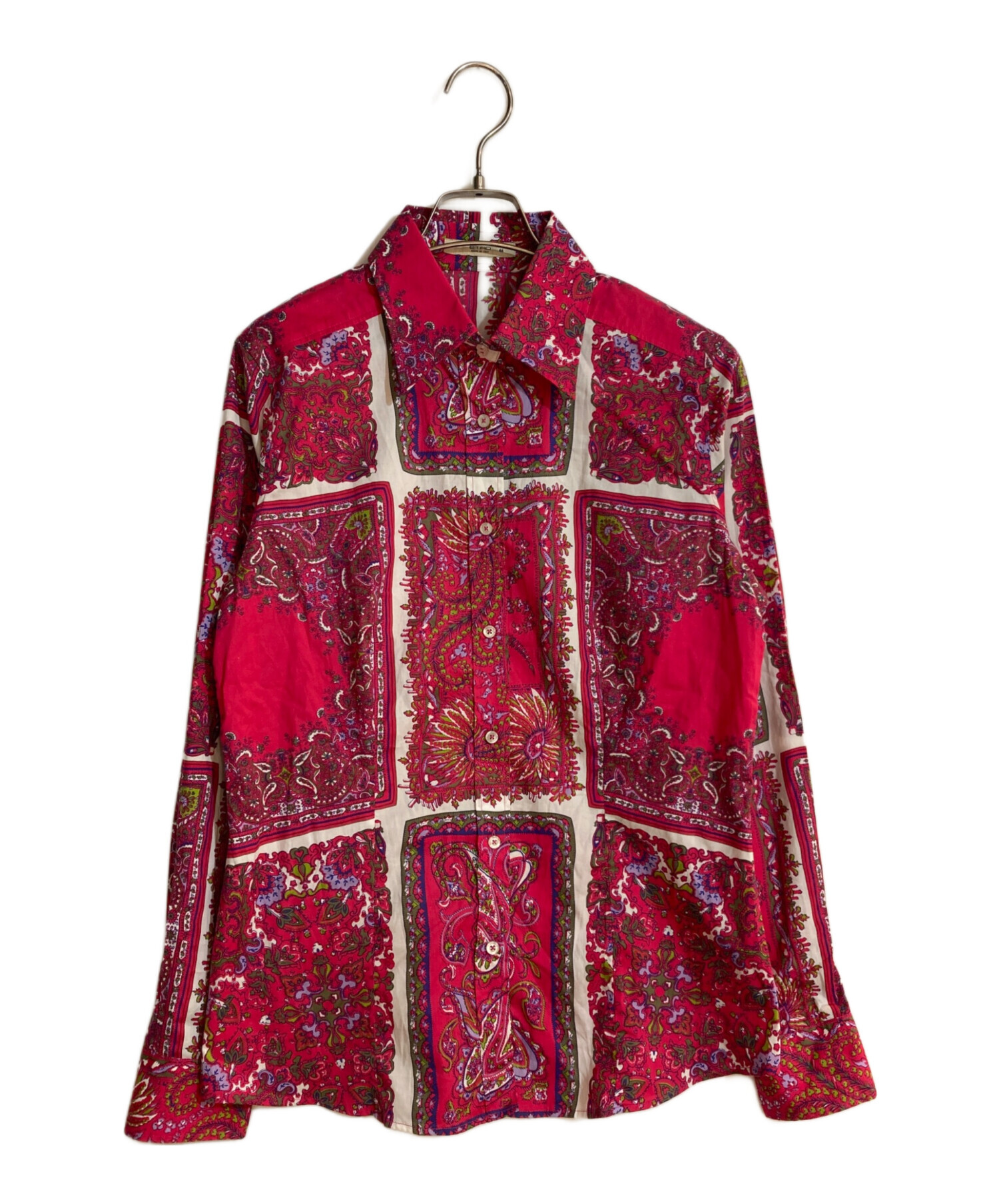 中古・古着通販】ETRO (エトロ) ペイズリー柄シャツ ピンク サイズ:46