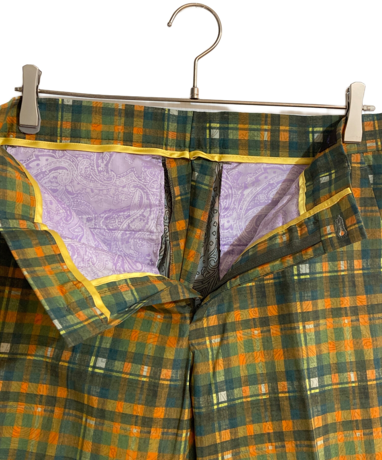 中古・古着通販】ETRO (エトロ) シャドーペイズリーチェックパンツ