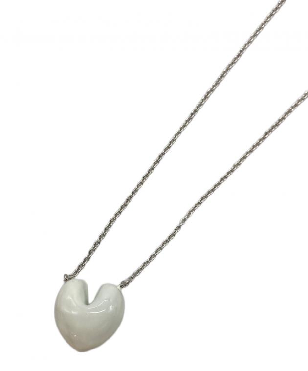 CHIEKO+ハート型ネックレス ブラック シルバー