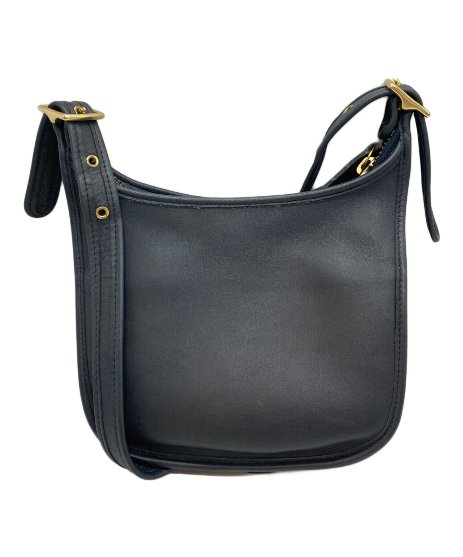 COACH レザーショルダーバッグ ネイビー COACH ネイビー レザー ショルダーバッグ