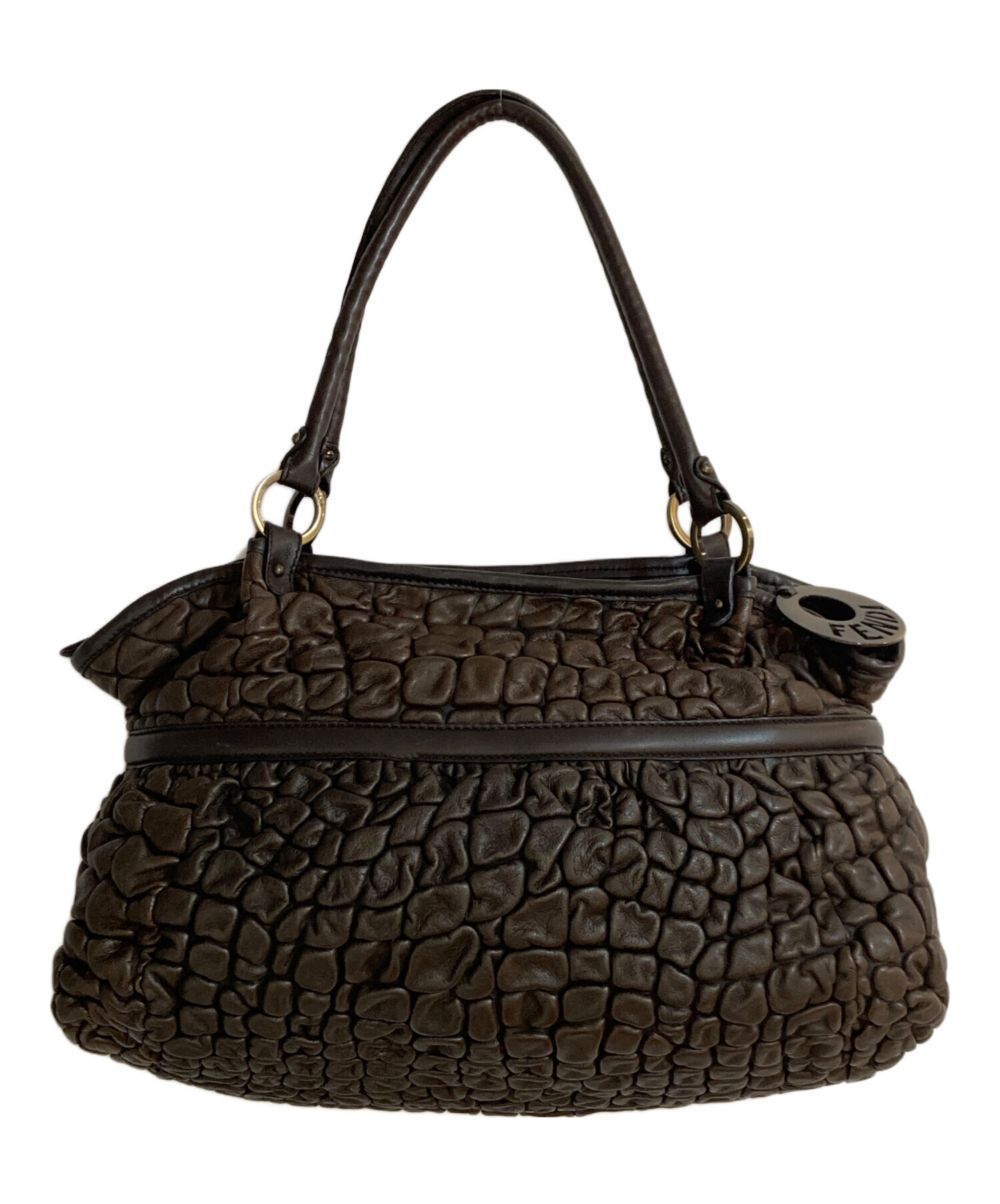 FENDI■フェンディ ズッカ柄 シェフバッグ ハンドバッグ キャンバス レザー FENDI□フェンディ ズッカ柄 シェフバッグ ハンドバッグ キャンバス