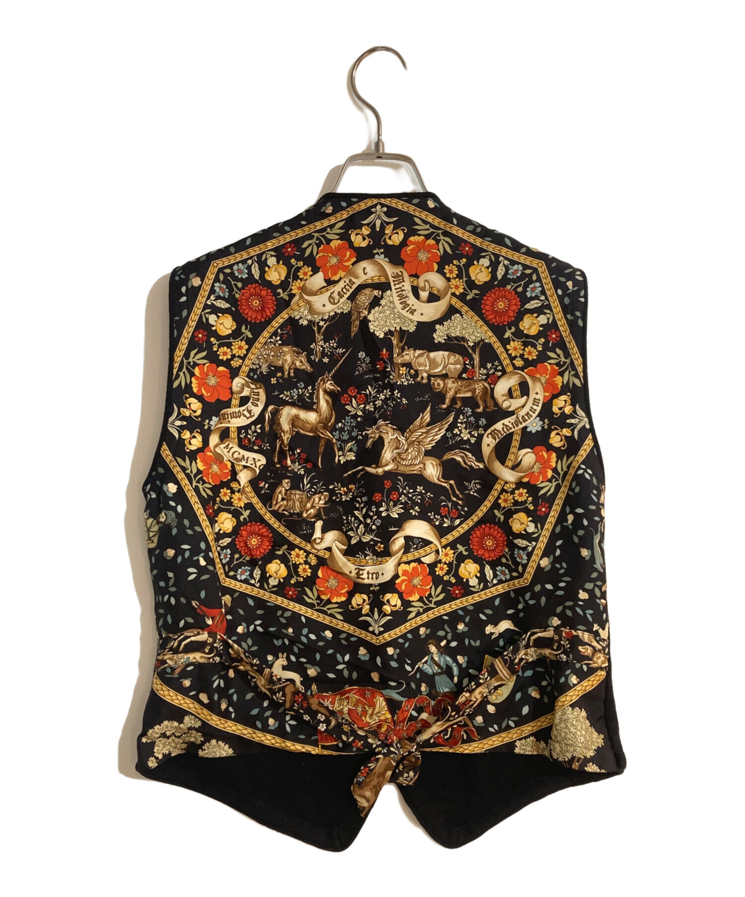 中古・古着通販】ETRO (エトロ) シルク切替ニットベスト ブラック 