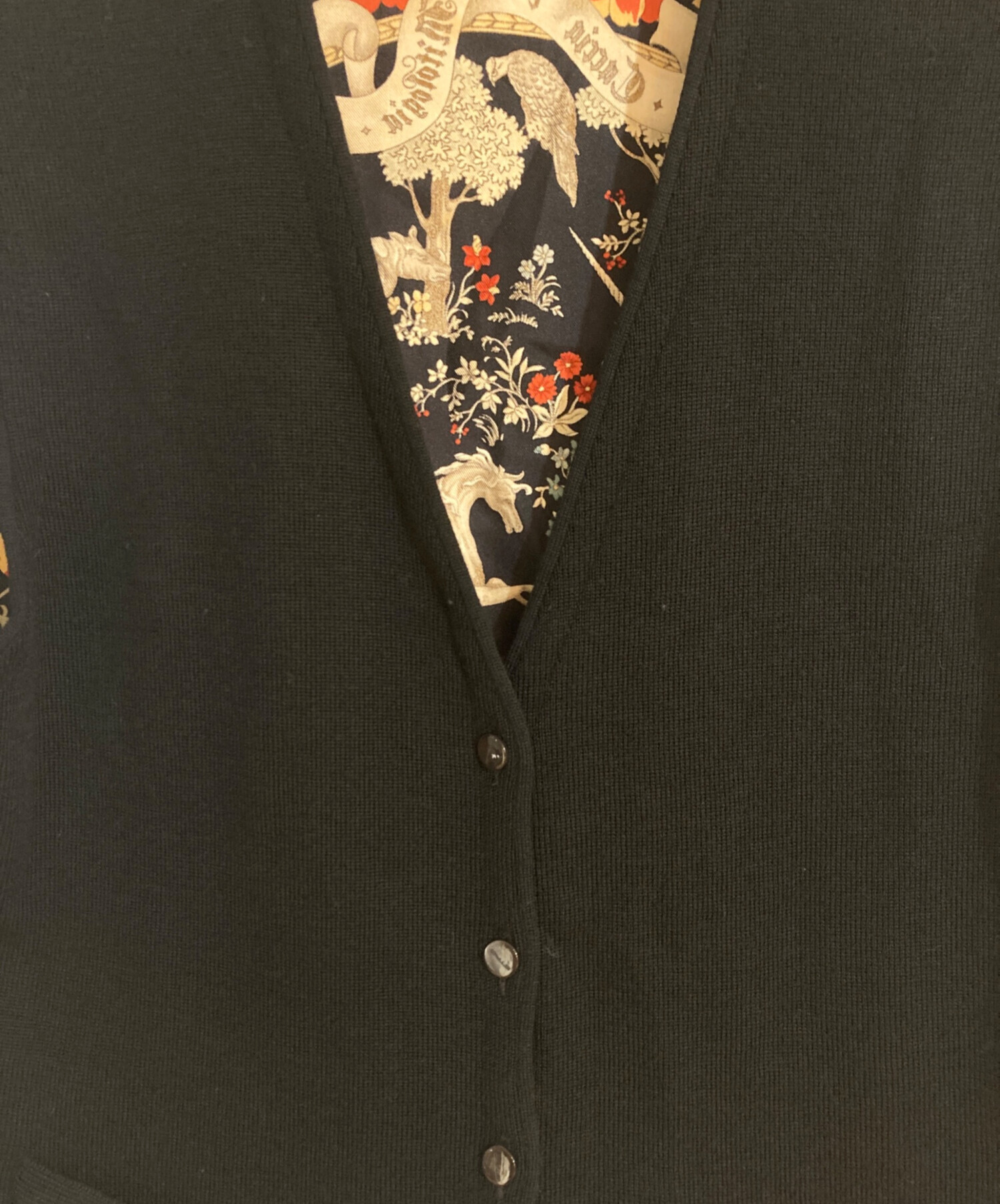 中古・古着通販】ETRO (エトロ) シルク切替ニットベスト ブラック 