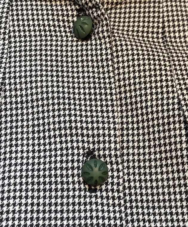 Jocomomola 千鳥チェック フラワー刺繍シャツワンピース Jocomomola｜千鳥チェック フラワー刺繍シャツワンピース