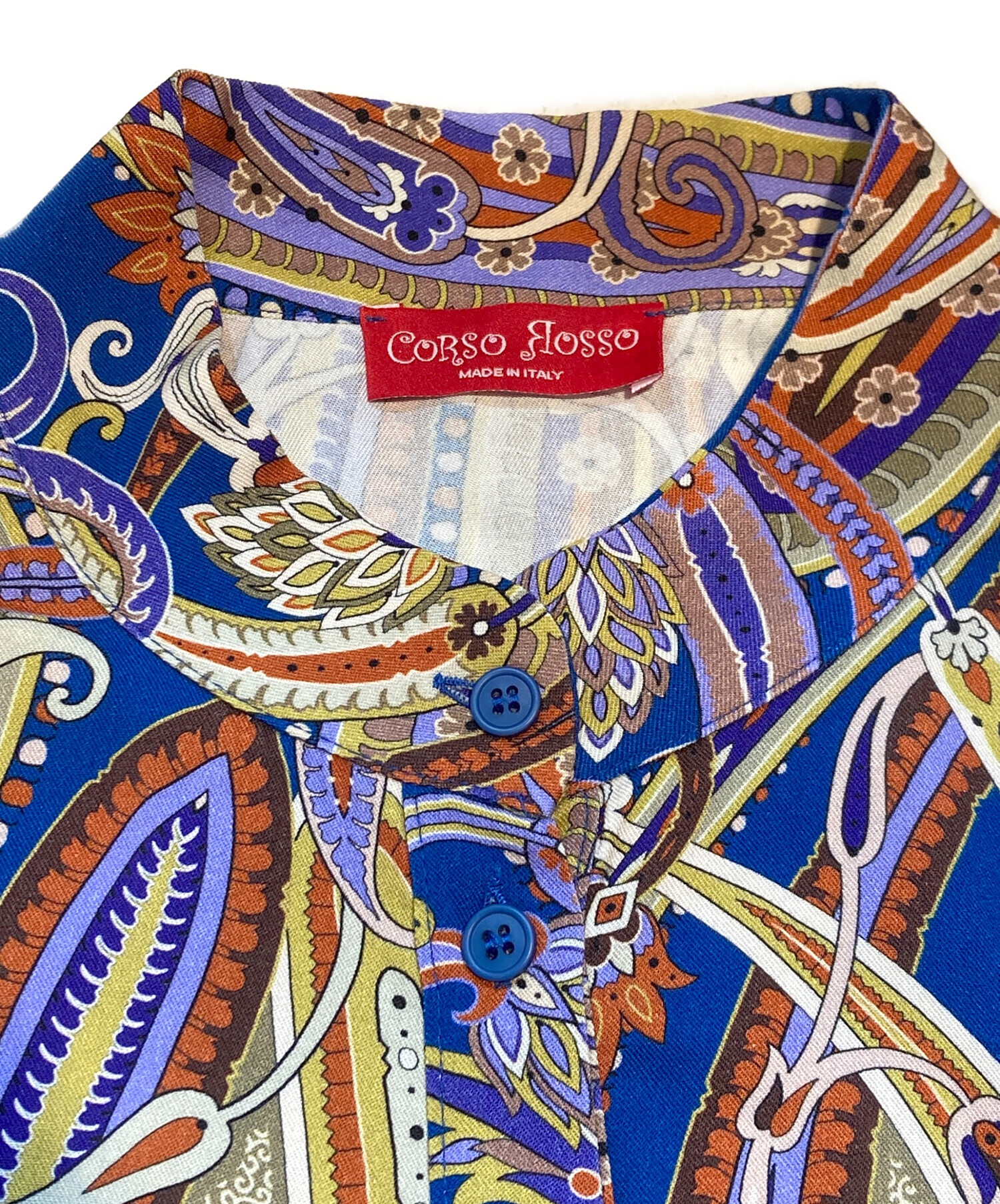 中古・古着通販】CORSO ROSSO (コルソロッソ) バンドカラーペイズリー 