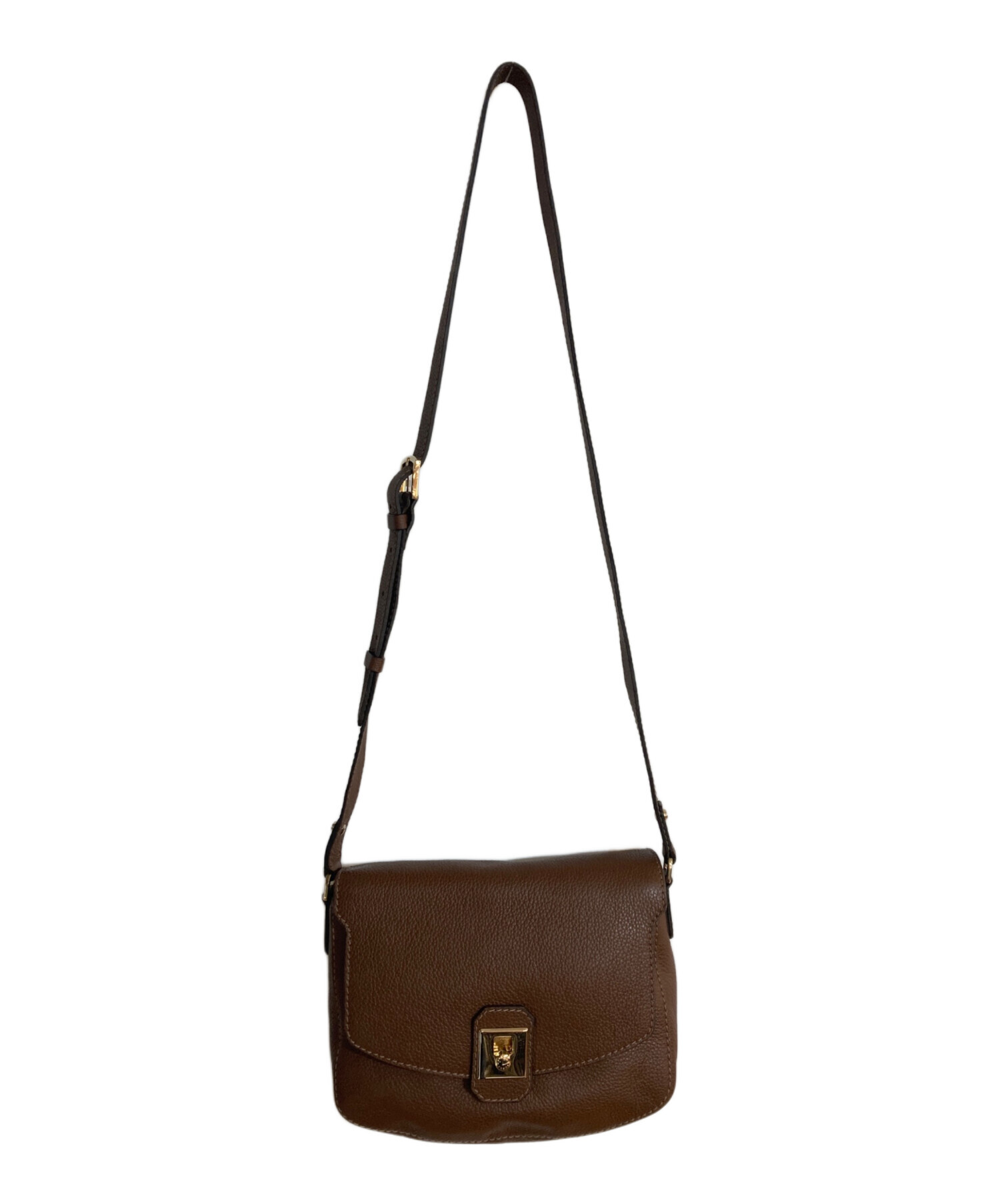 中古・古着通販】FURLA (フルラ) レザーショルダーバッグ ブラウン 