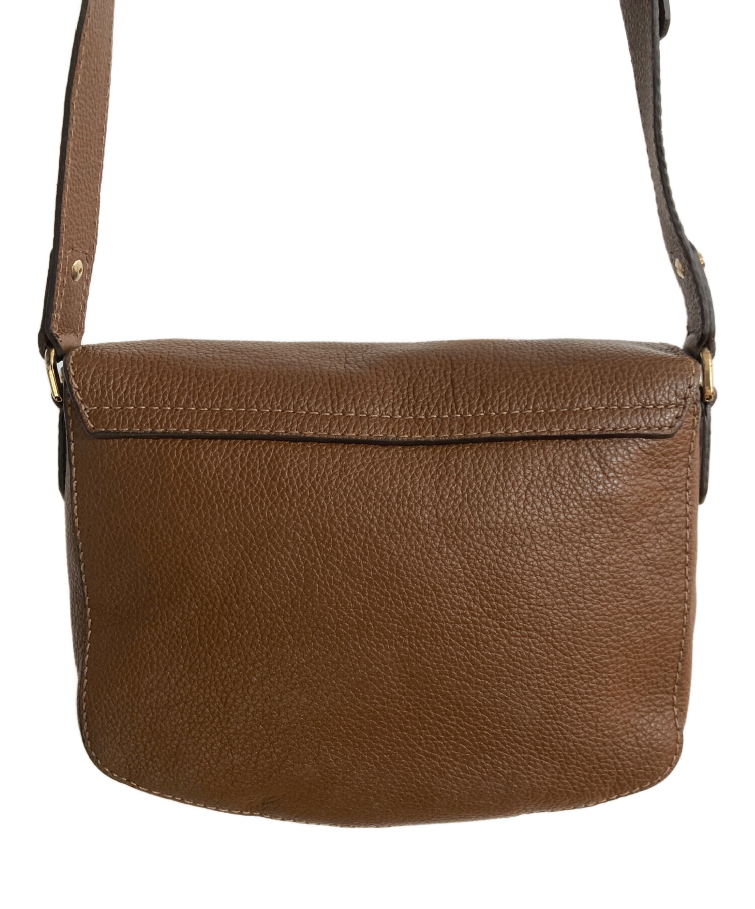 FURLA ブラウン レザー ショルダーバッグ