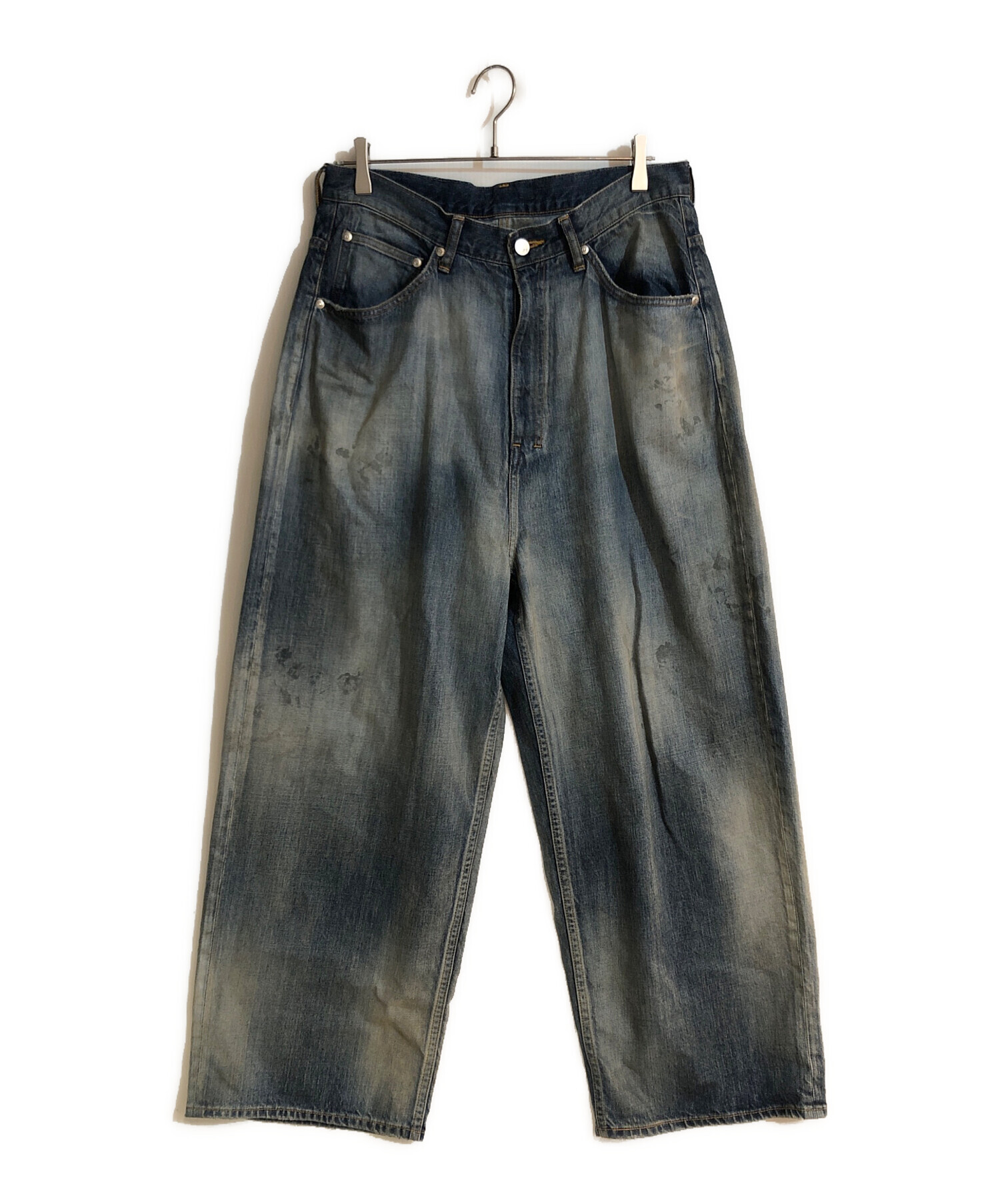ANCELLM ワイドデニムパンツ 未使用タグ付き 中古・古着通販】ANCELLM (アンセルム) AGING WIDE DENIM 5P PANTS