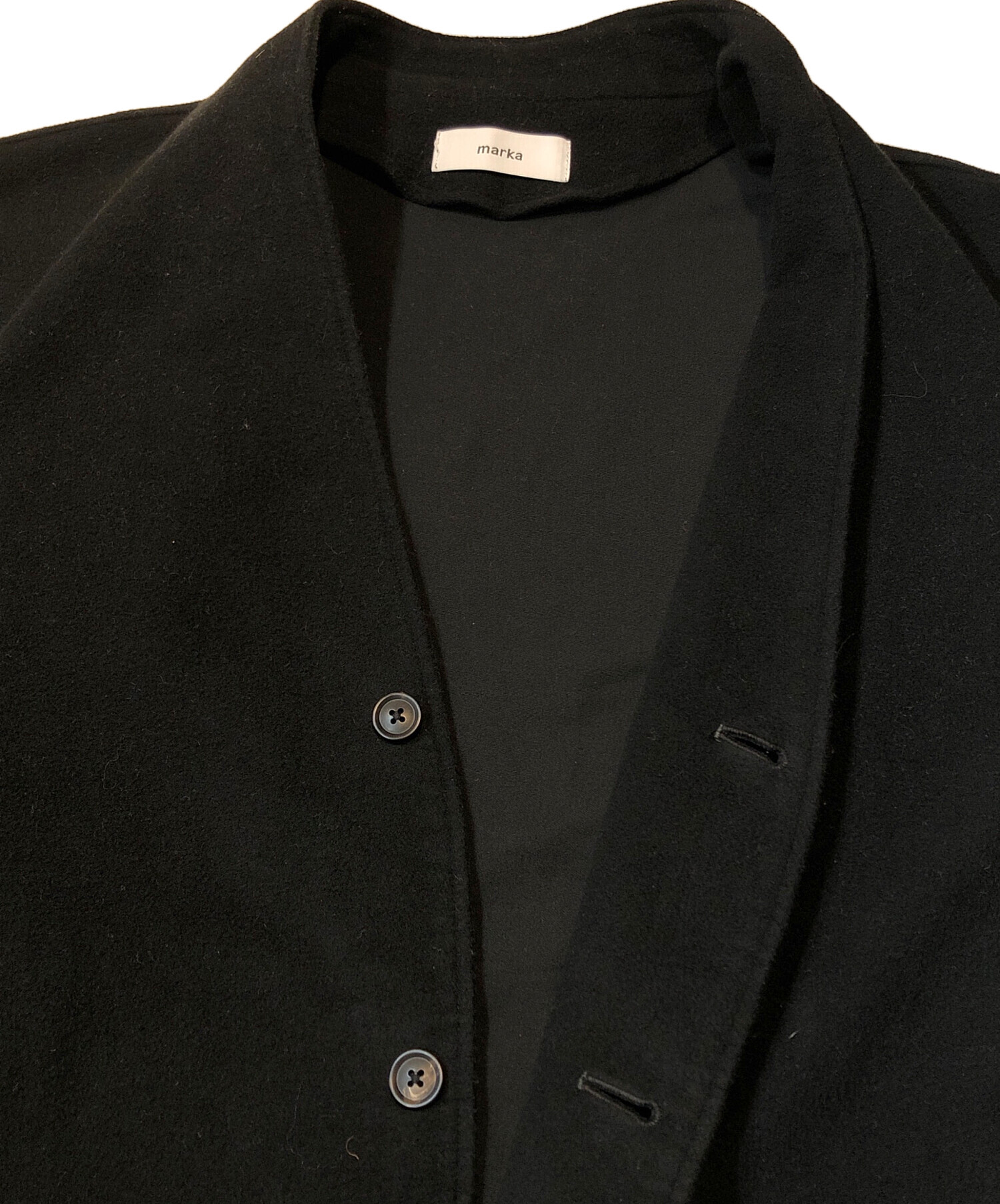 中古・古着通販】MARKA (マーカ) LAPELLESS JACKET 2 ブラック サイズ