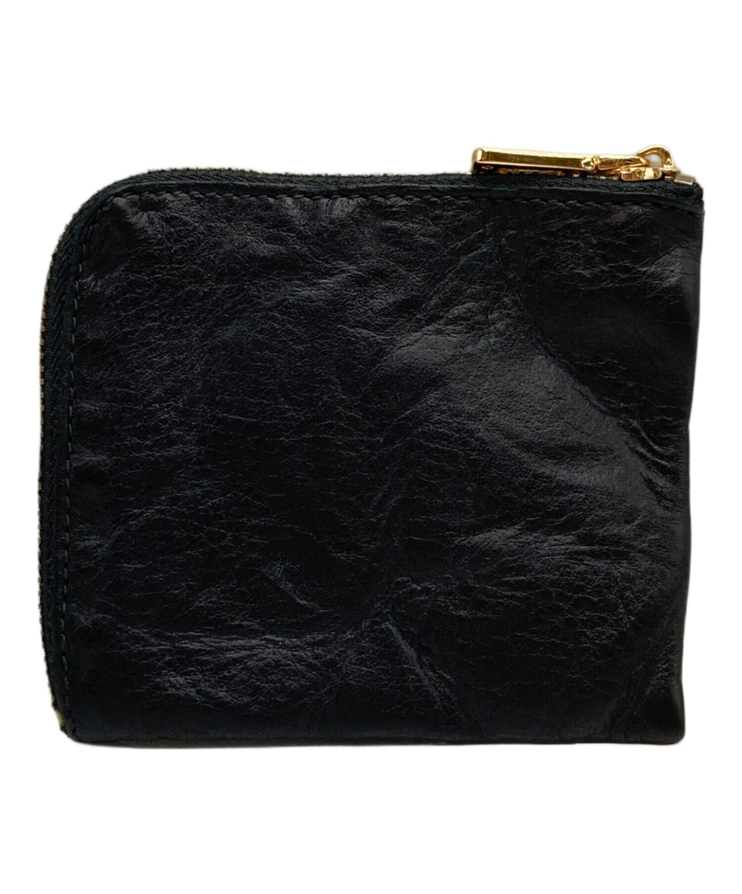 【未使用】COMME des GARCONS L字 ウォレット ブラック COMME des GARCONS L字型 ZIPウォレット Reversed Hem ブラック