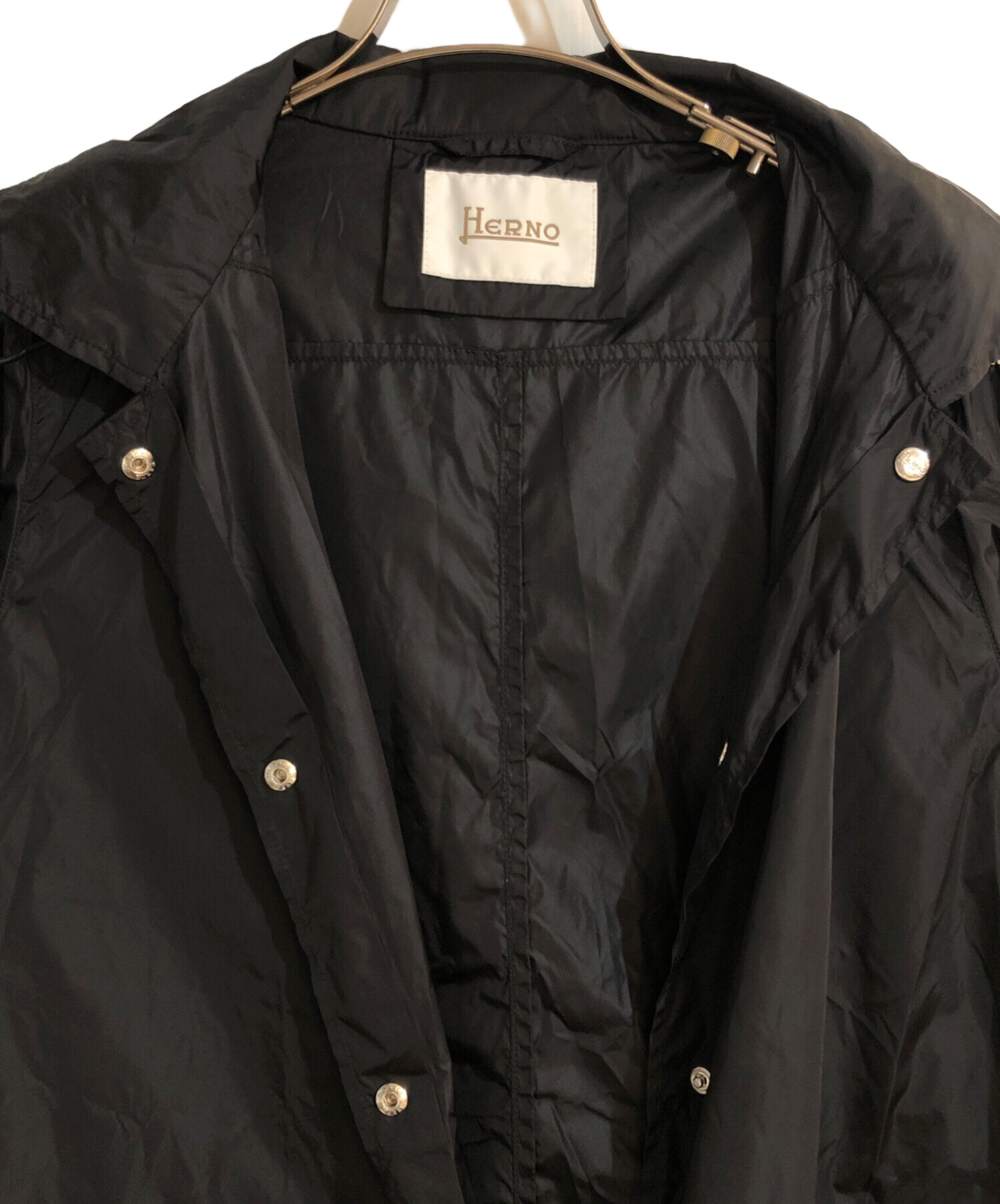 中古・古着通販】HERNO (ヘルノ) パッカブルナイロンコート ブラック