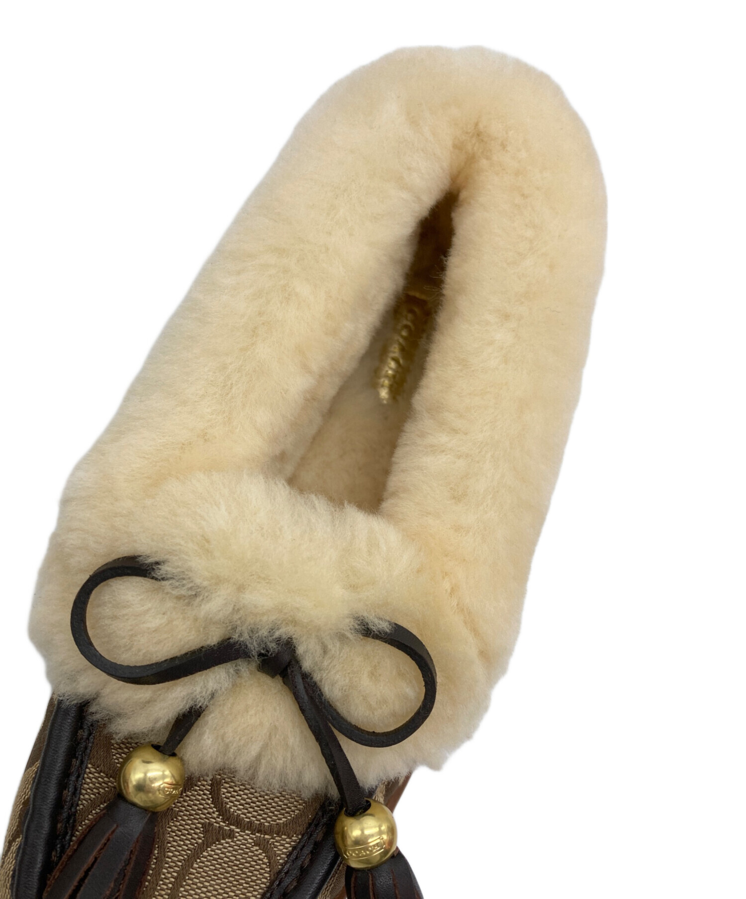 【値下げ8,000円】【新品未使用】COACH モカシンシューズ 公式】コーチアウトレット | フリース シアリング モカシン