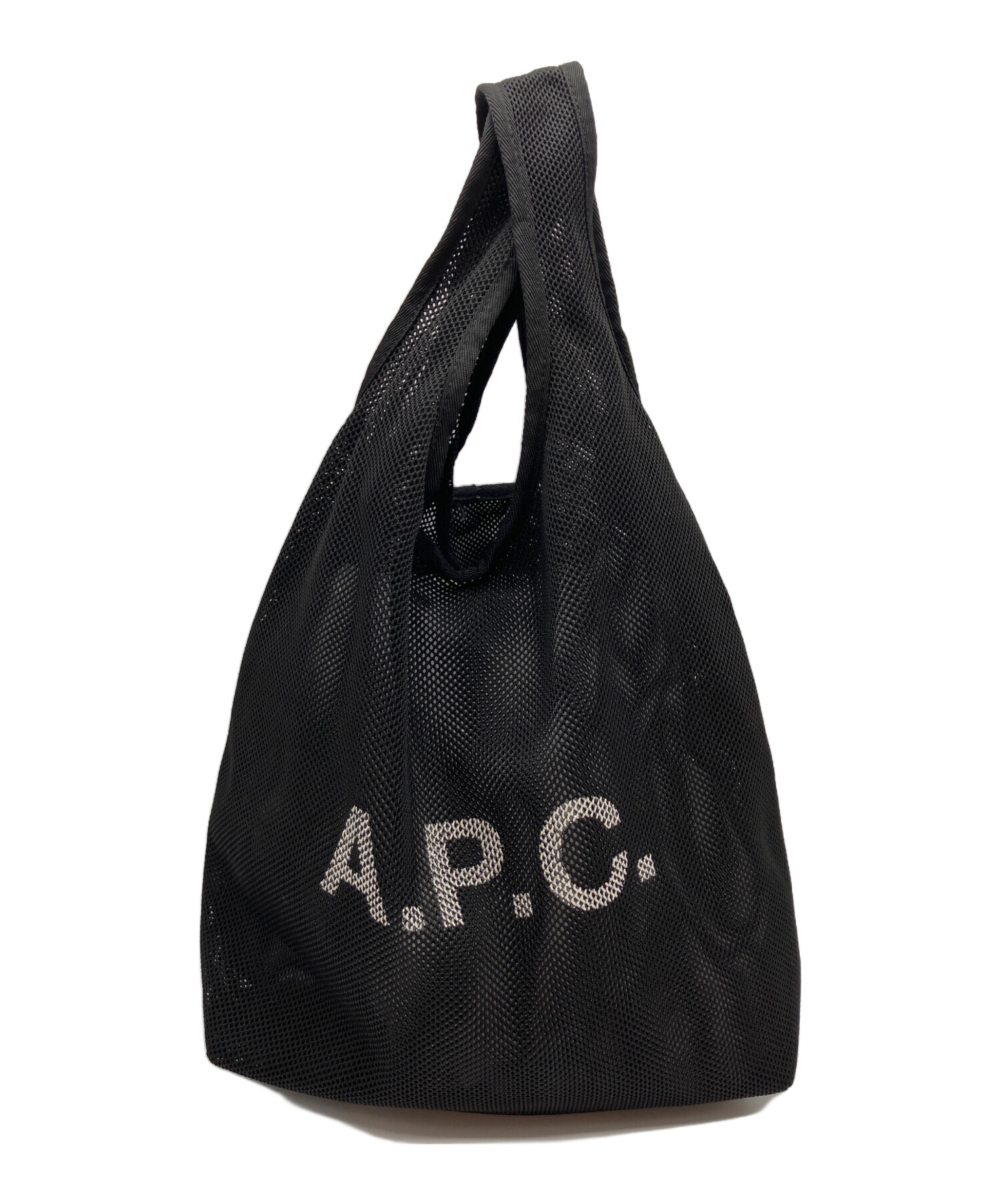 【美品】A.P.C. メッシュ トートバッグ ブラック 中古・古着通販】A.P.C. (アーペーセー) メッシュトートバッグ