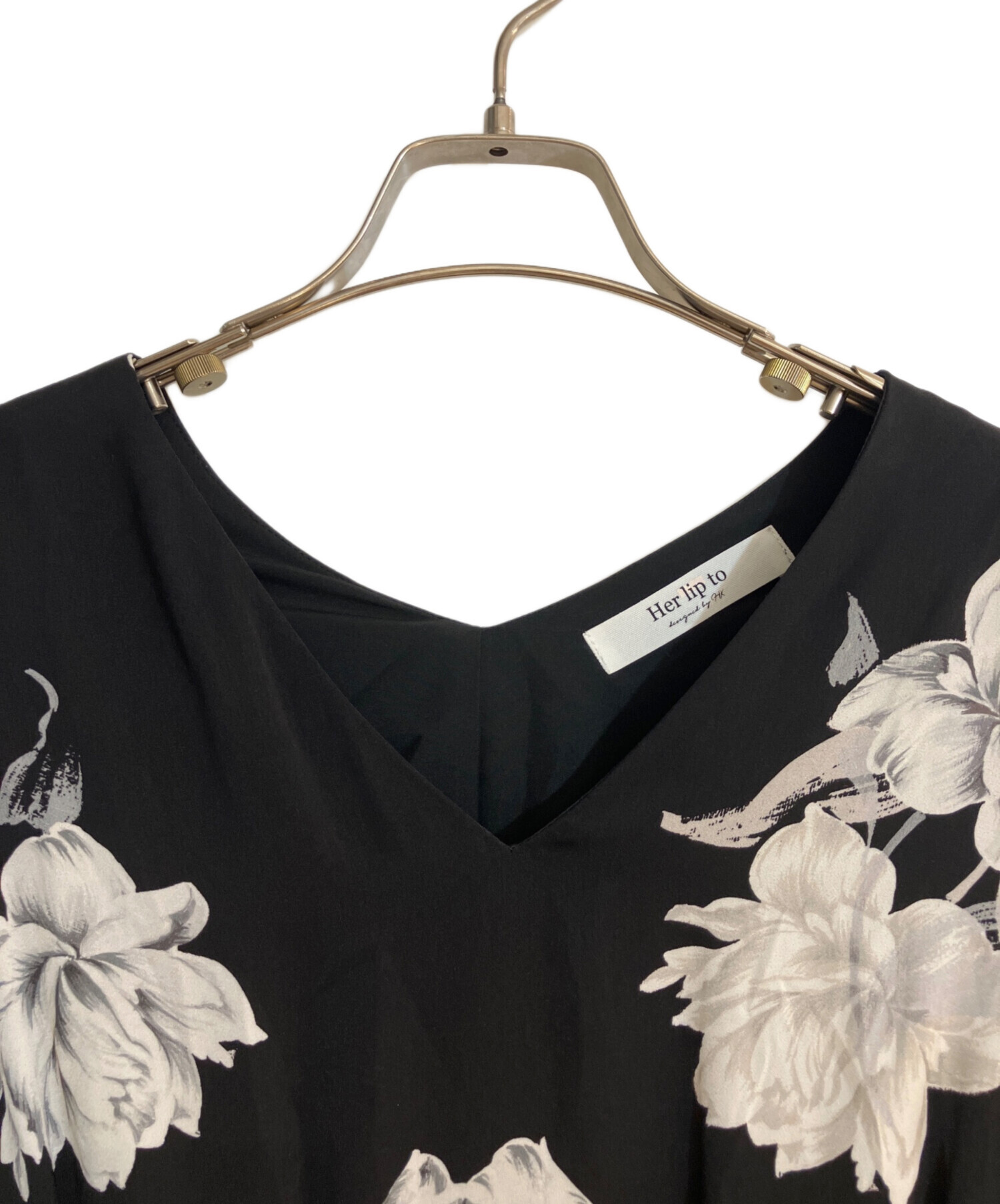 中古・古着通販】HER LIP TO (ハーリップトゥ) Monochrome Peony Satin 
