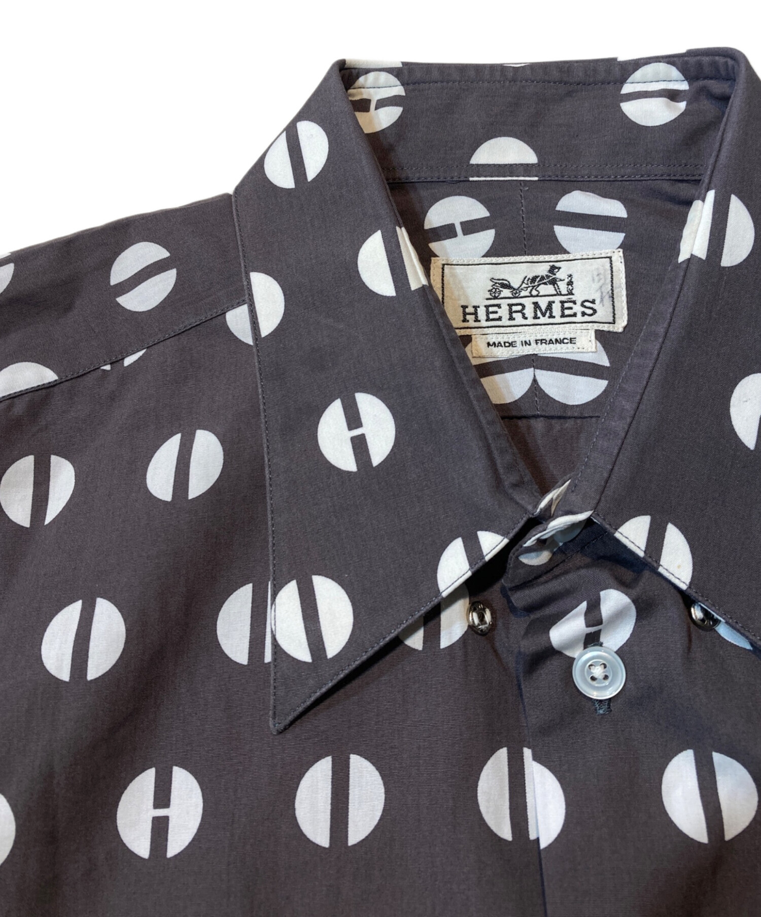 中古・古着通販】HERMES (エルメス) セリエボタンドットパターンシャツ