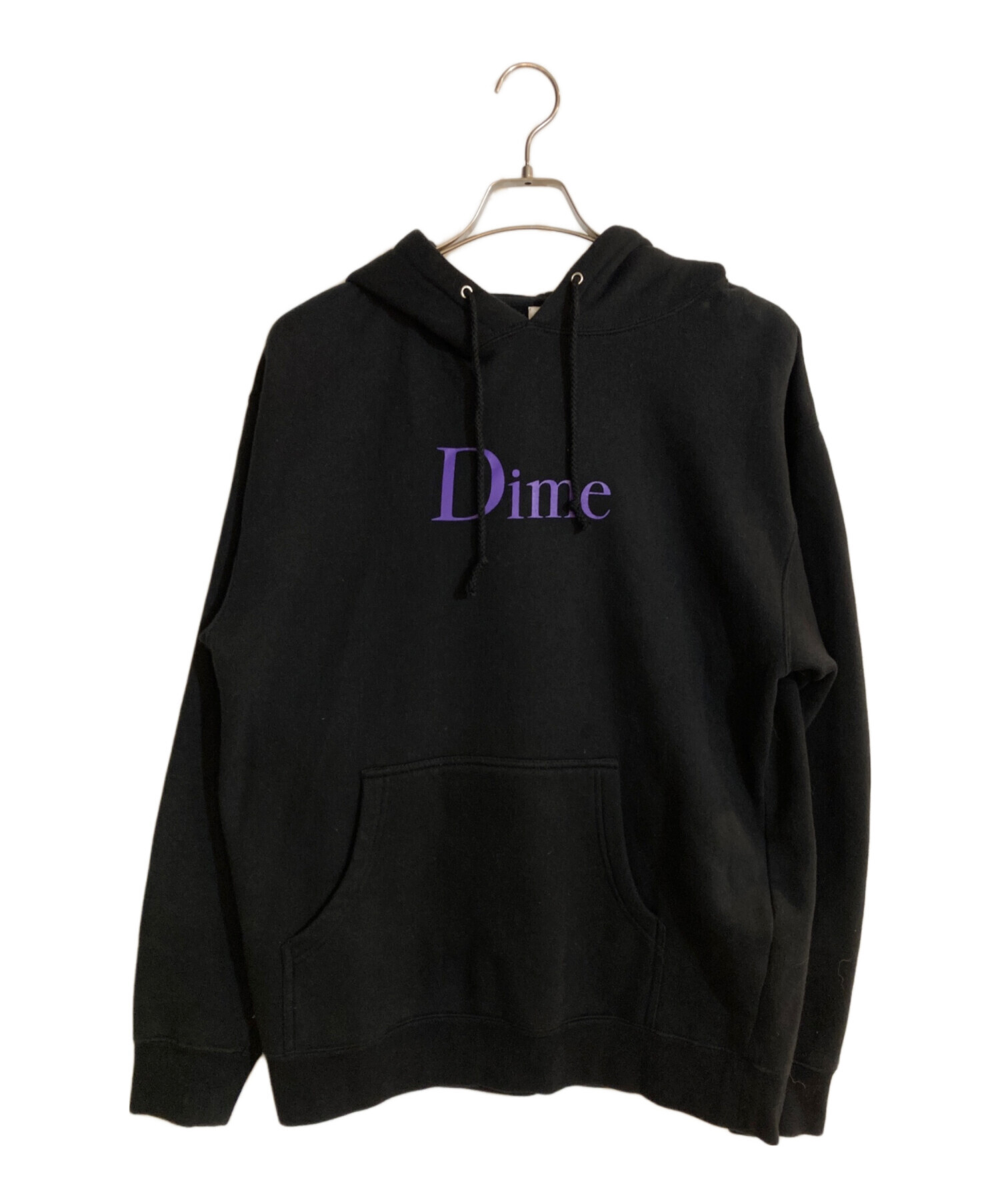 Dime ロゴプリント ブラックパーカー 中古・古着通販】Dime (ダイム) ロゴプリントプルオーバーパーカー