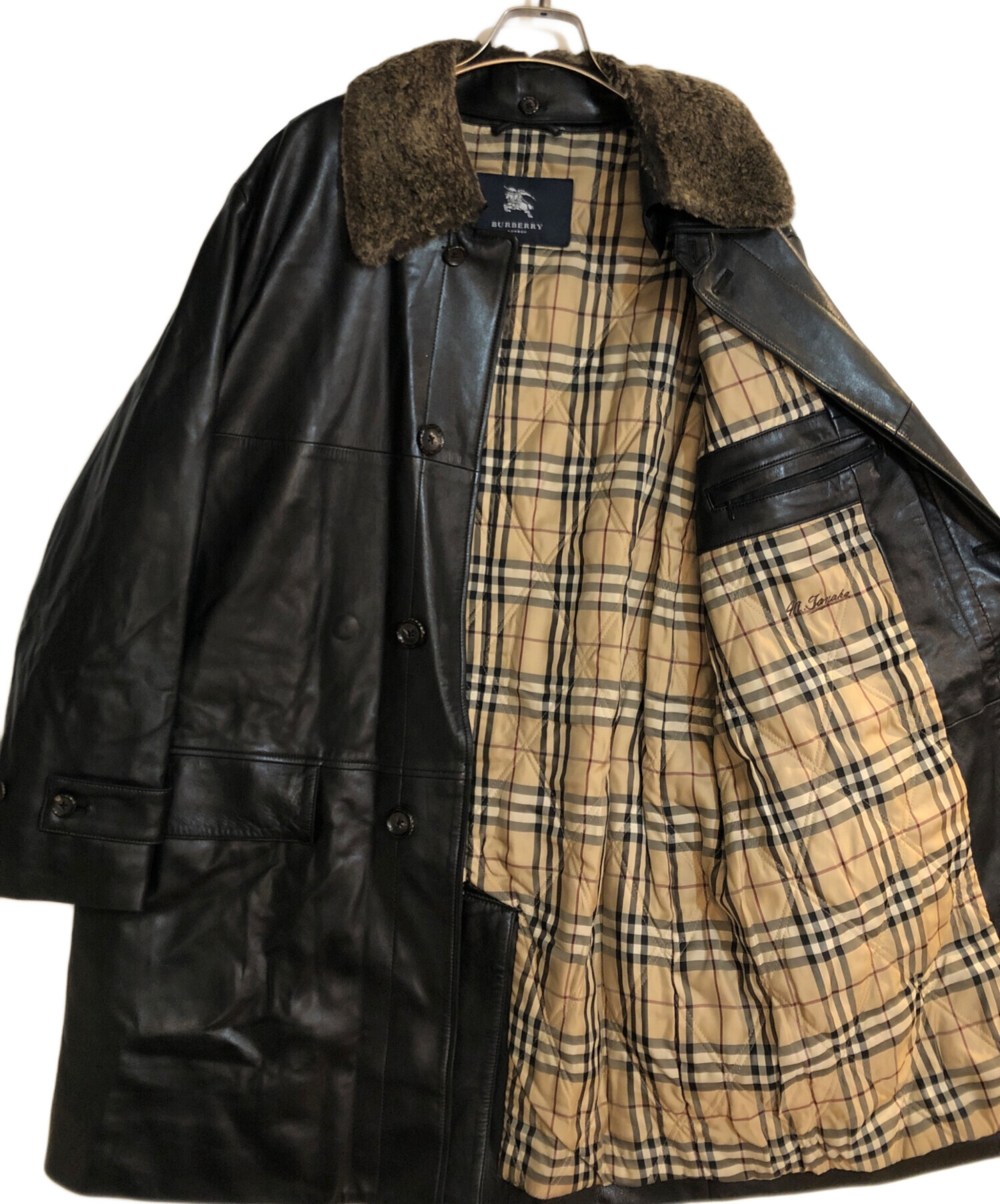 美品✨BURBERRY LONDON レザージャケット ラムレザー ノバチェック 中古・古着通販】BURBERRY LONDON (バーバリーロンドン) ノバチェック