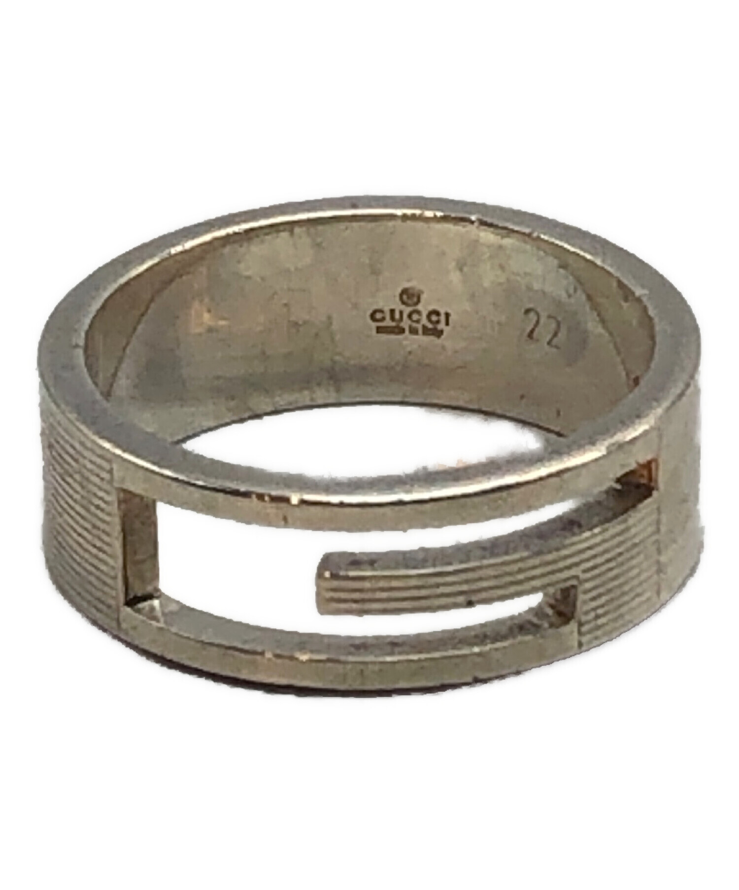 中古・古着通販】GUCCI (グッチ) ブランデッドGリング シルバー サイズ 