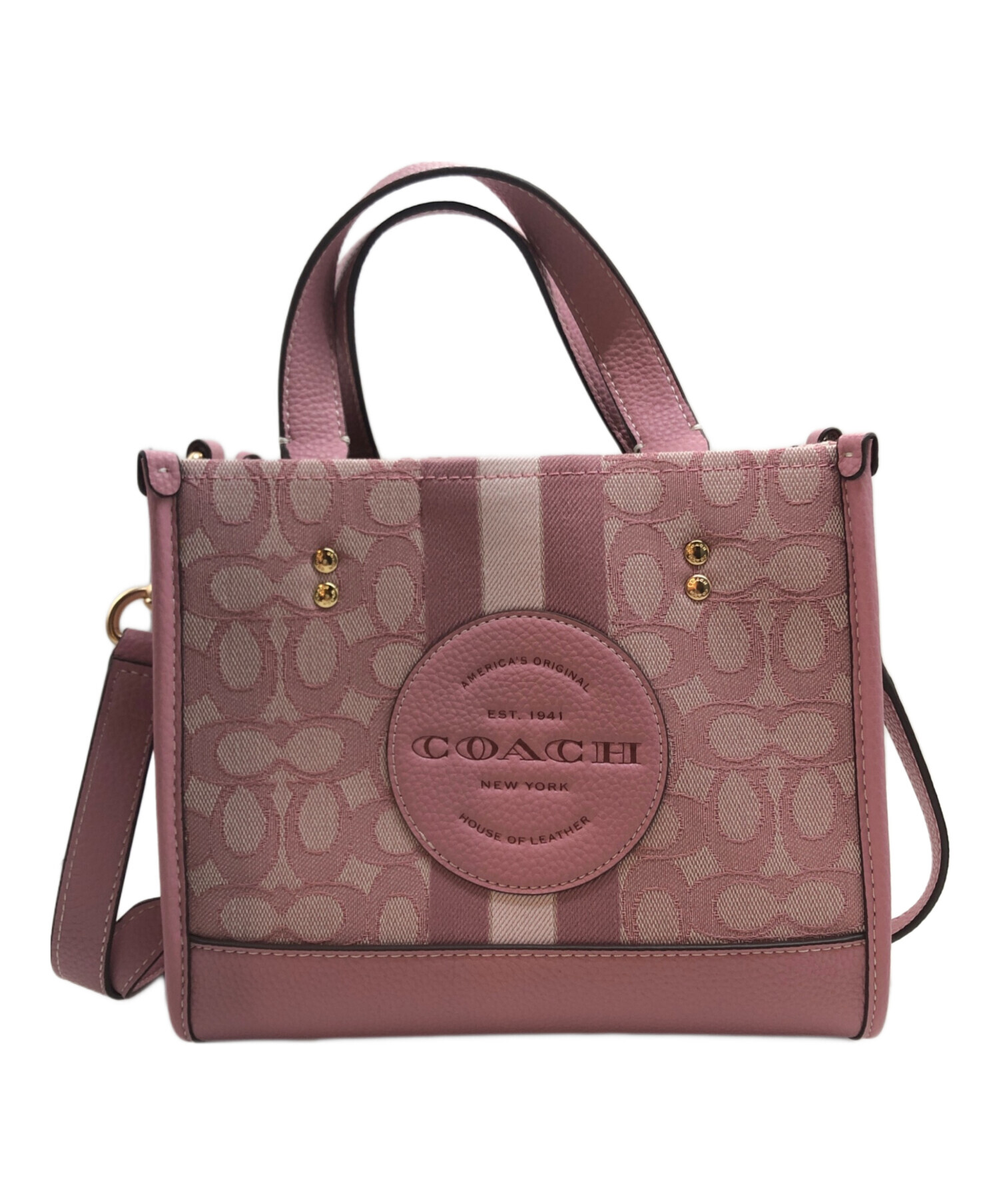 COACH デンプシートート 中古・古着通販】COACH (コーチ) デンプシートートバッグ ピンク