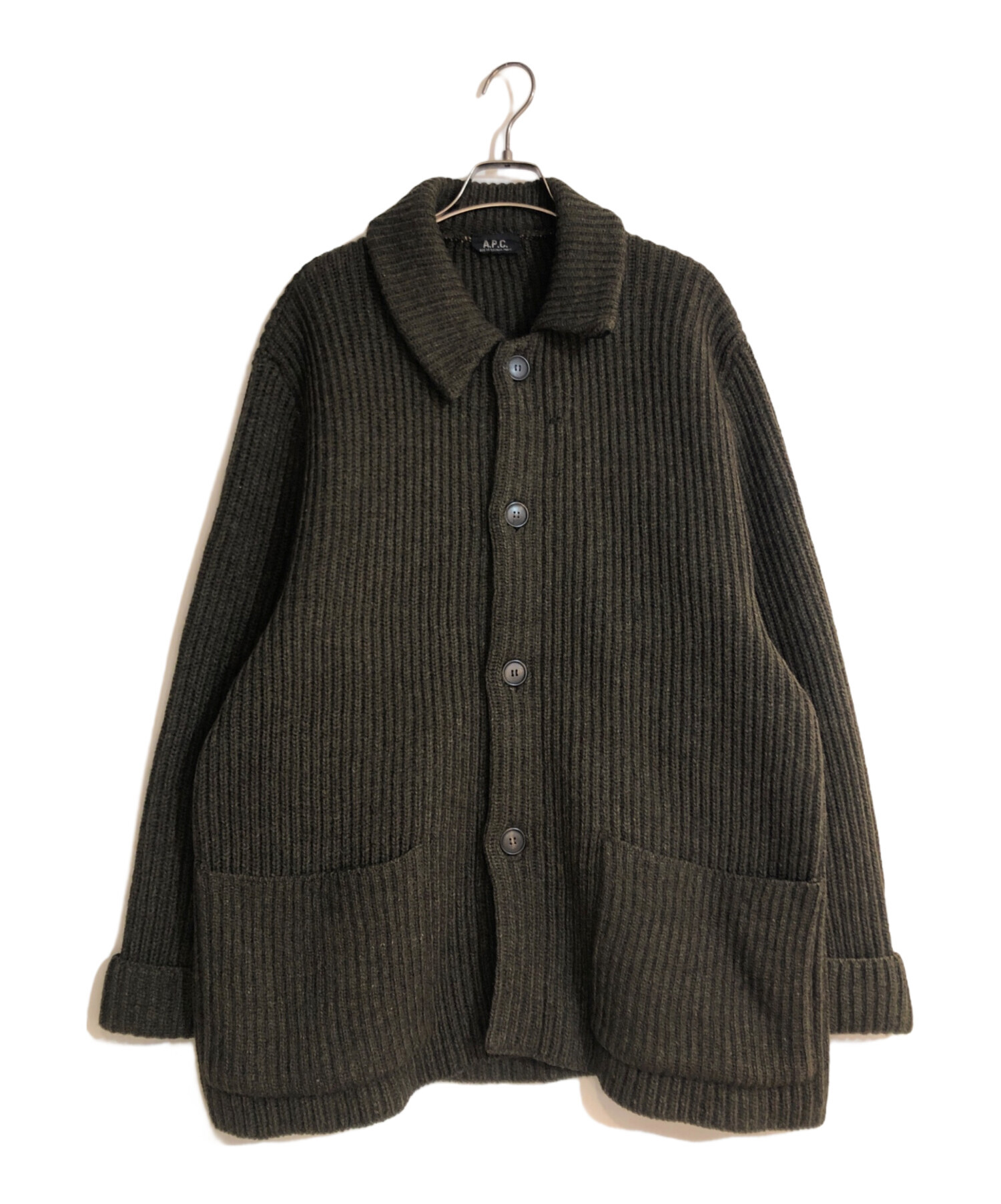 中古・古着通販】A.P.C. (アーペーセー) オールドリブニットジャケット 