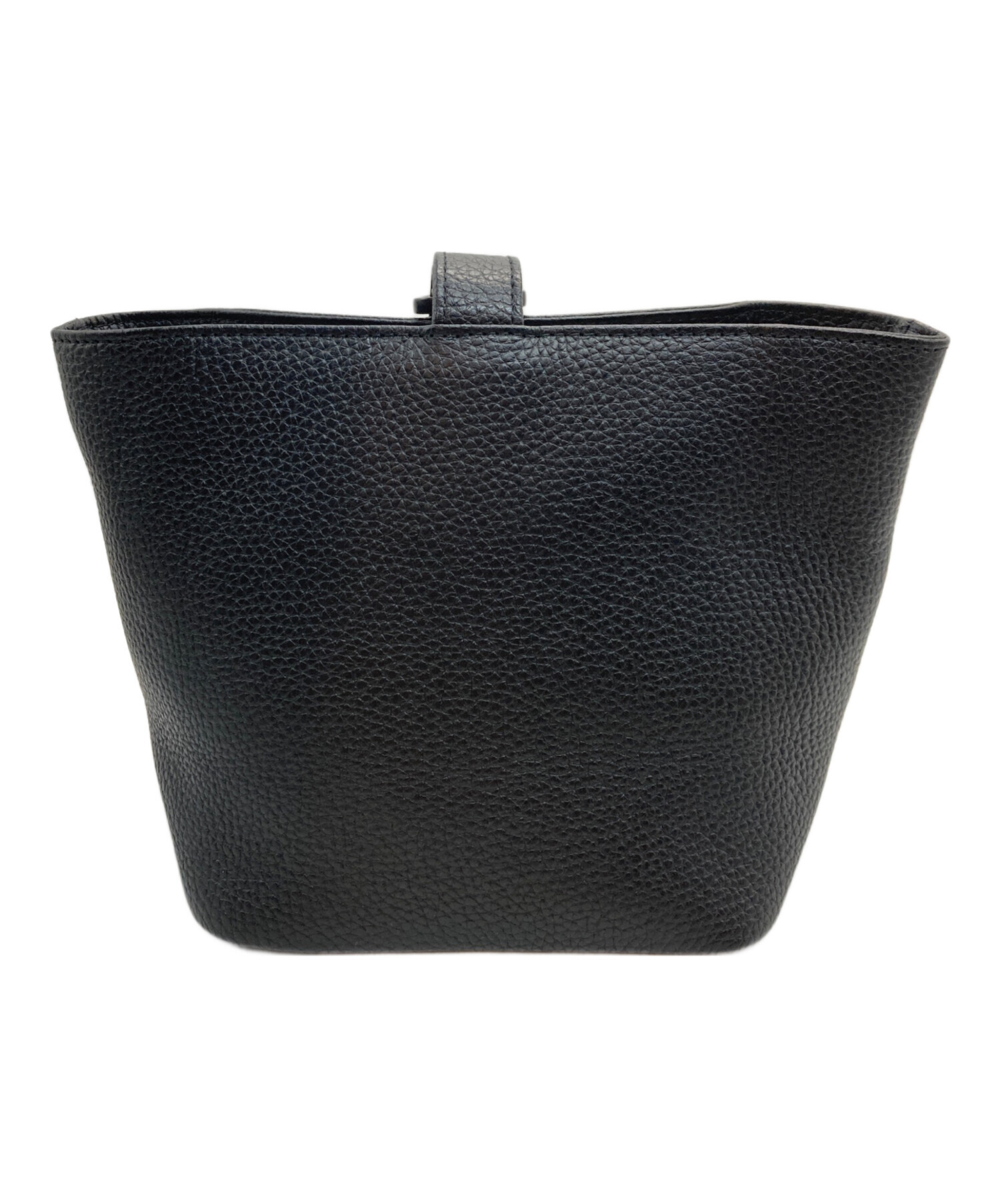 中古・古着通販】HushTug (ハッシュタグ) 巾着レザーバック ブラック