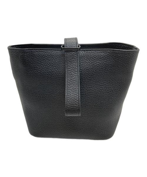 中古・古着通販】HushTug (ハッシュタグ) 巾着レザーバック ブラック