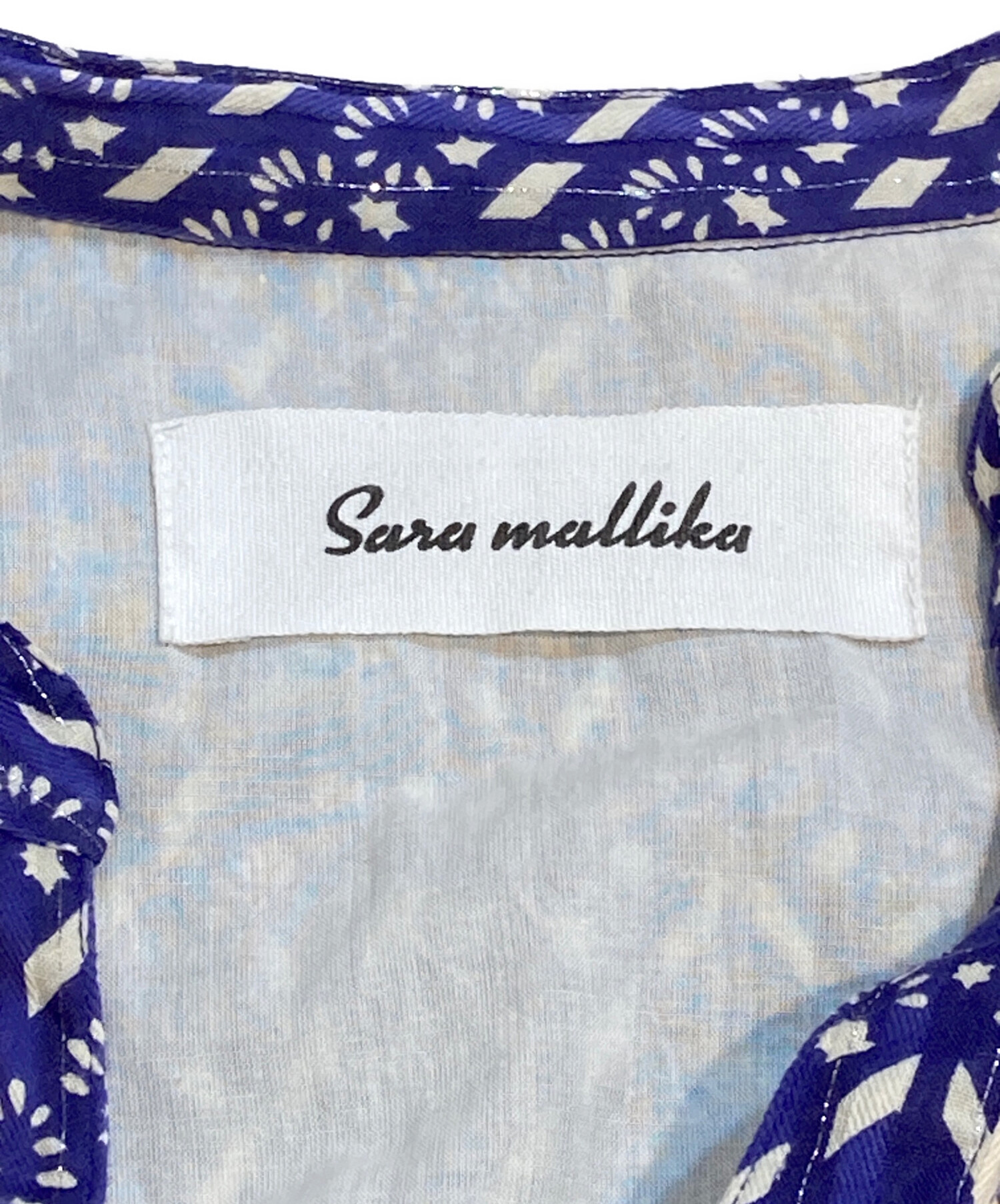 Sara mallika (サラマリカ) Cotton Kika Ethnic Print Top 020131SB3 パープル FREE 中古・古着通販】sara mallika (サラマリカ) Cotton Stripe Ethnic