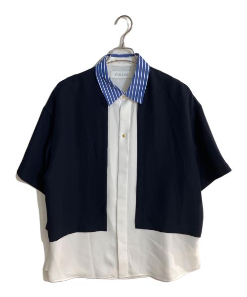 CULLNI カラーブロッキングレイヤードシャツ 中古・古着通販】CULLNI (クルニ) Color Blocking Layered Front Short