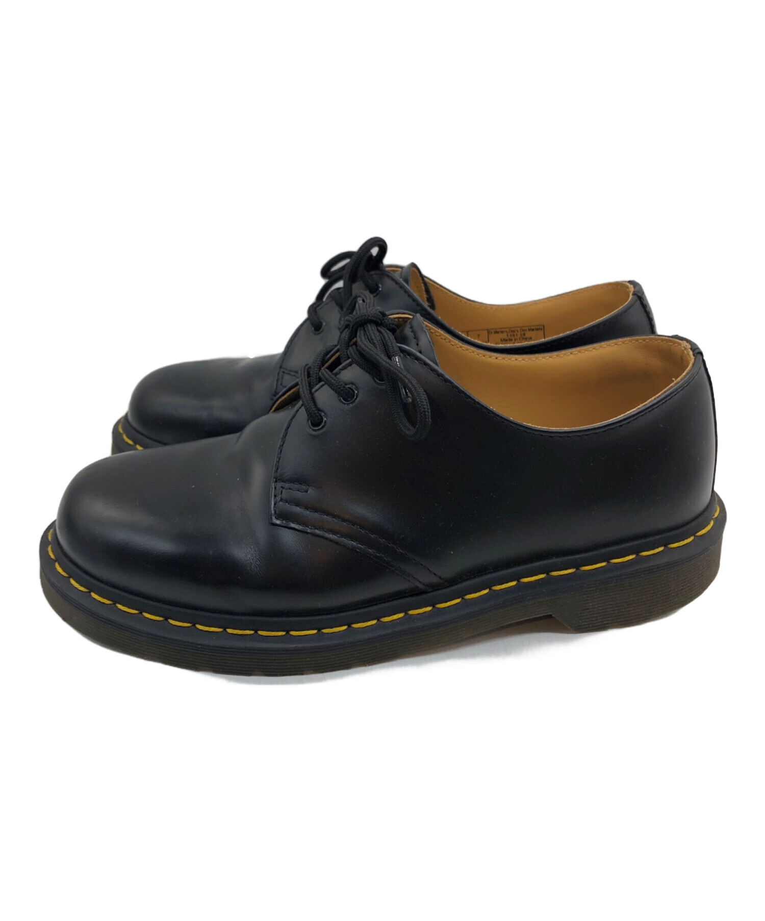未使用品Dr. Martens 黒 レザー チャンキーヒール3ホールUK6 中古・古着通販】Dr.Martens (ドクターマーチン) 3ホールシューズ