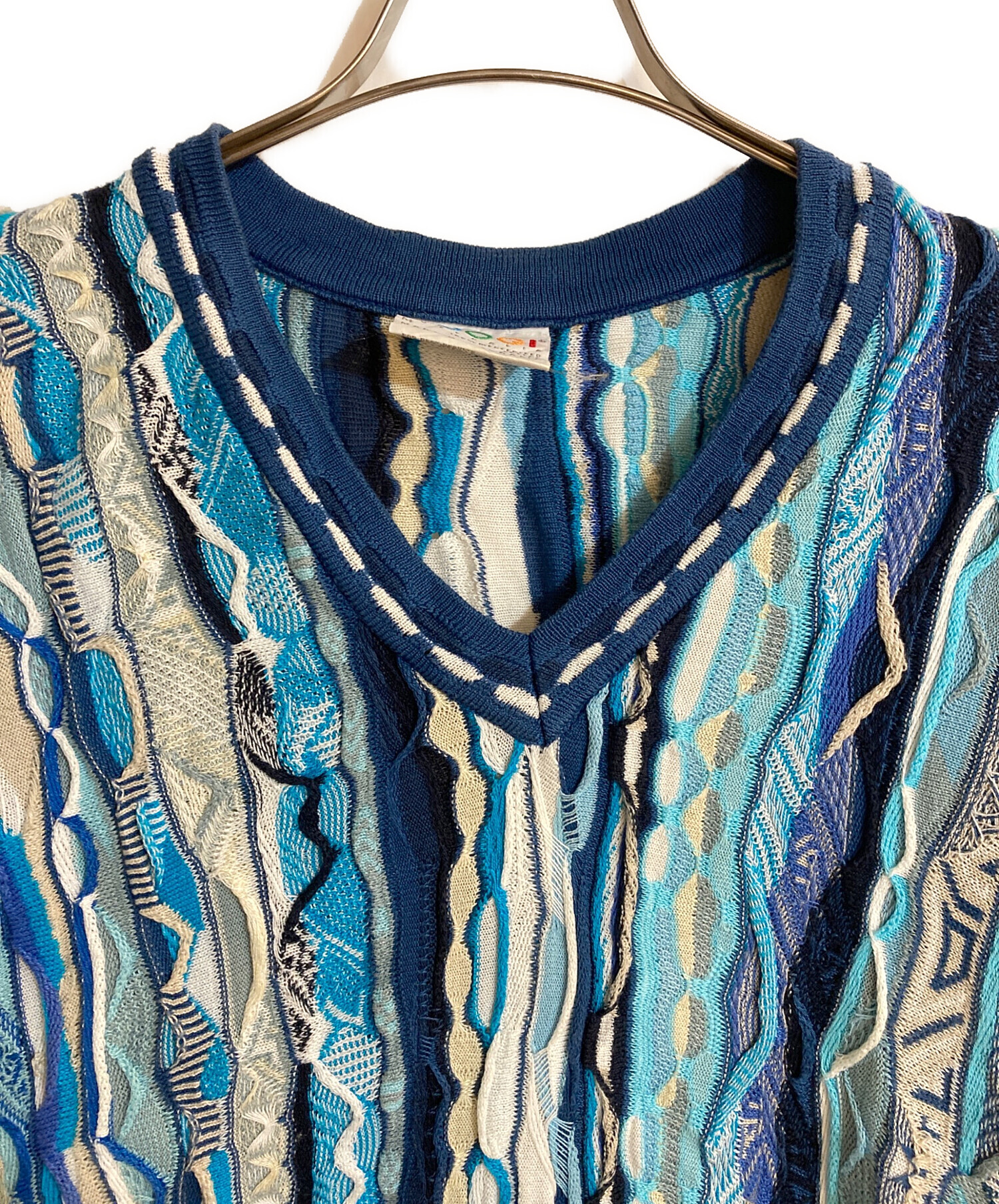 中古・古着通販】Coogi (クージー) コラージュ3Dニット ブルー