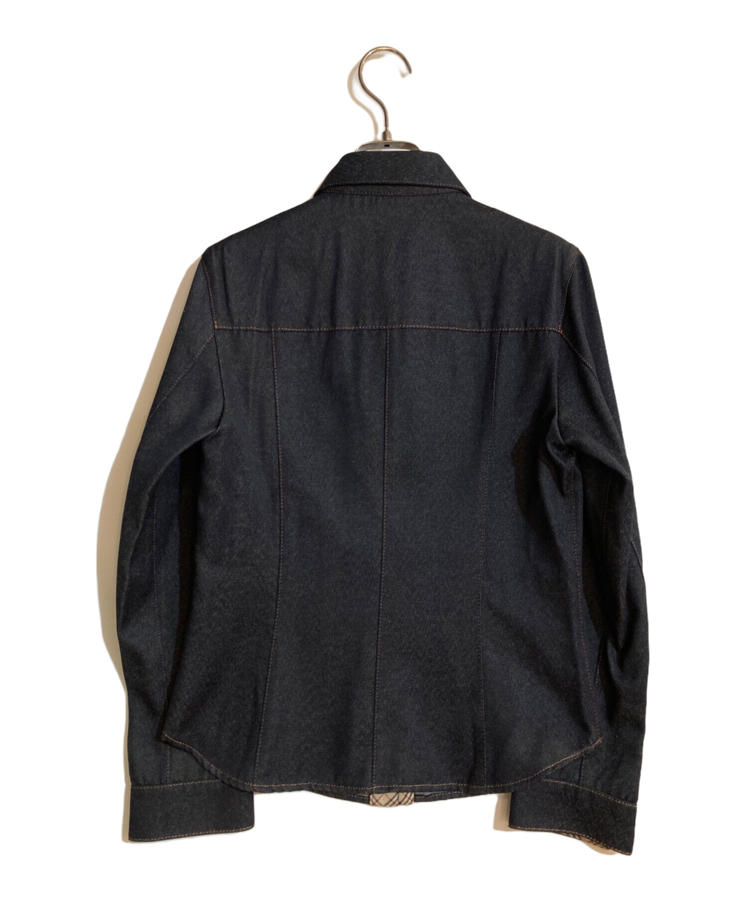 バーバリーブルーレーベル ノバチェック テーラードジャケット ベロア