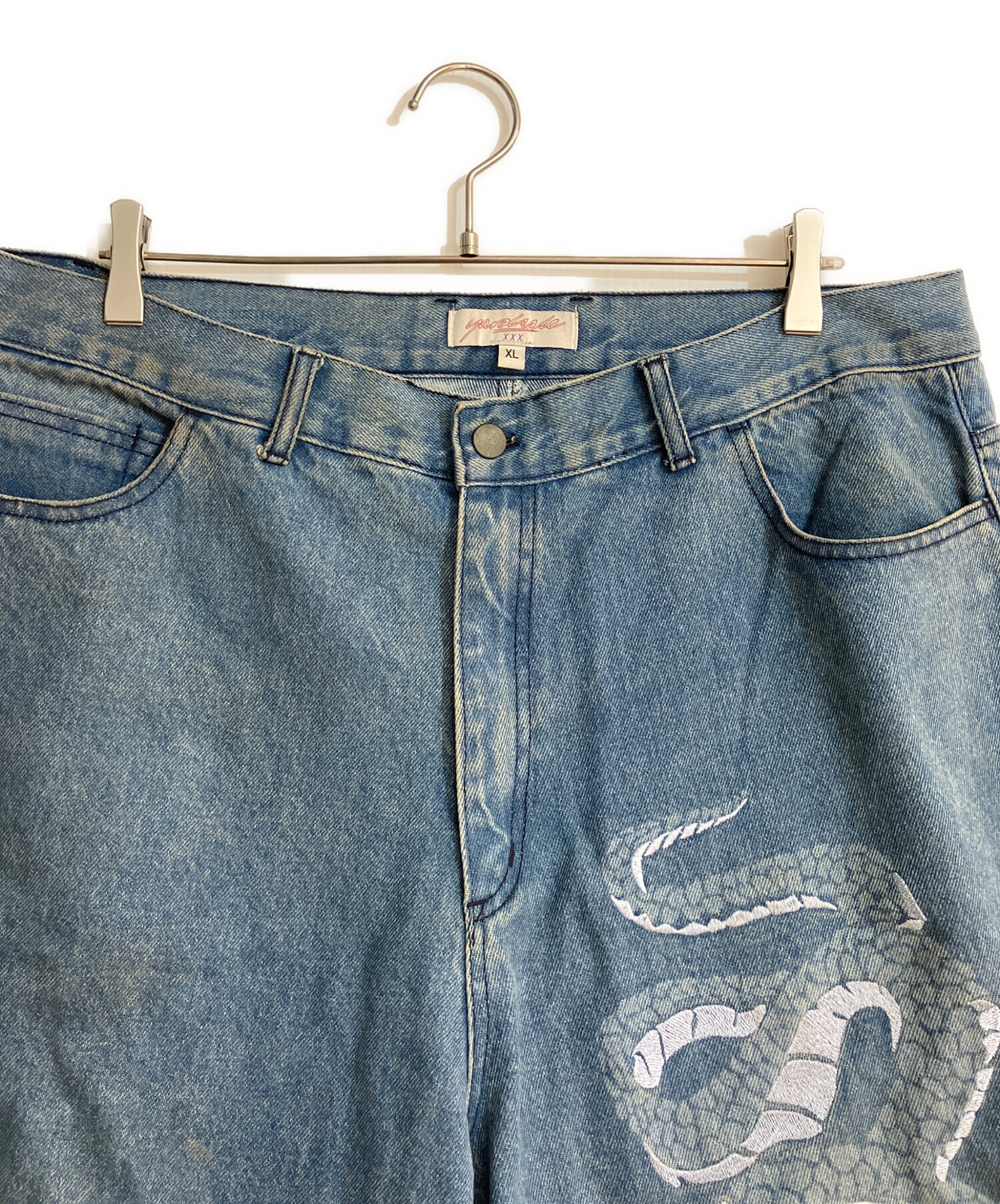 中古・古着通販】yardsale (ヤードセール) 蛇刺繍デニムハーフパンツ