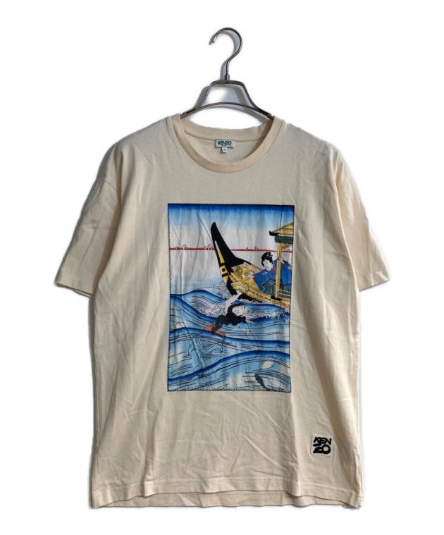中古・古着通販】KENZO (ケンゾー) 浮世絵プリントTシャツ ベージュ